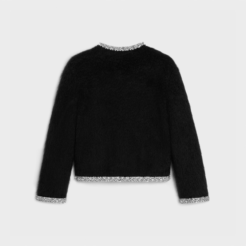 CELINE embroidered cardigan in brushed mohair outlook
