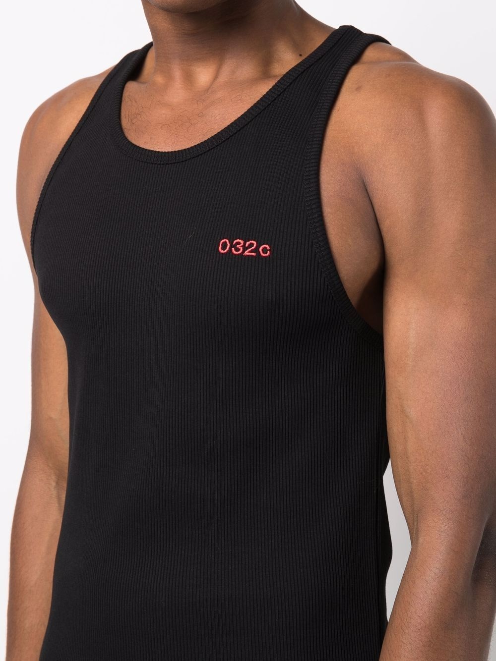 logo-embroidered ribbed tank top - 5