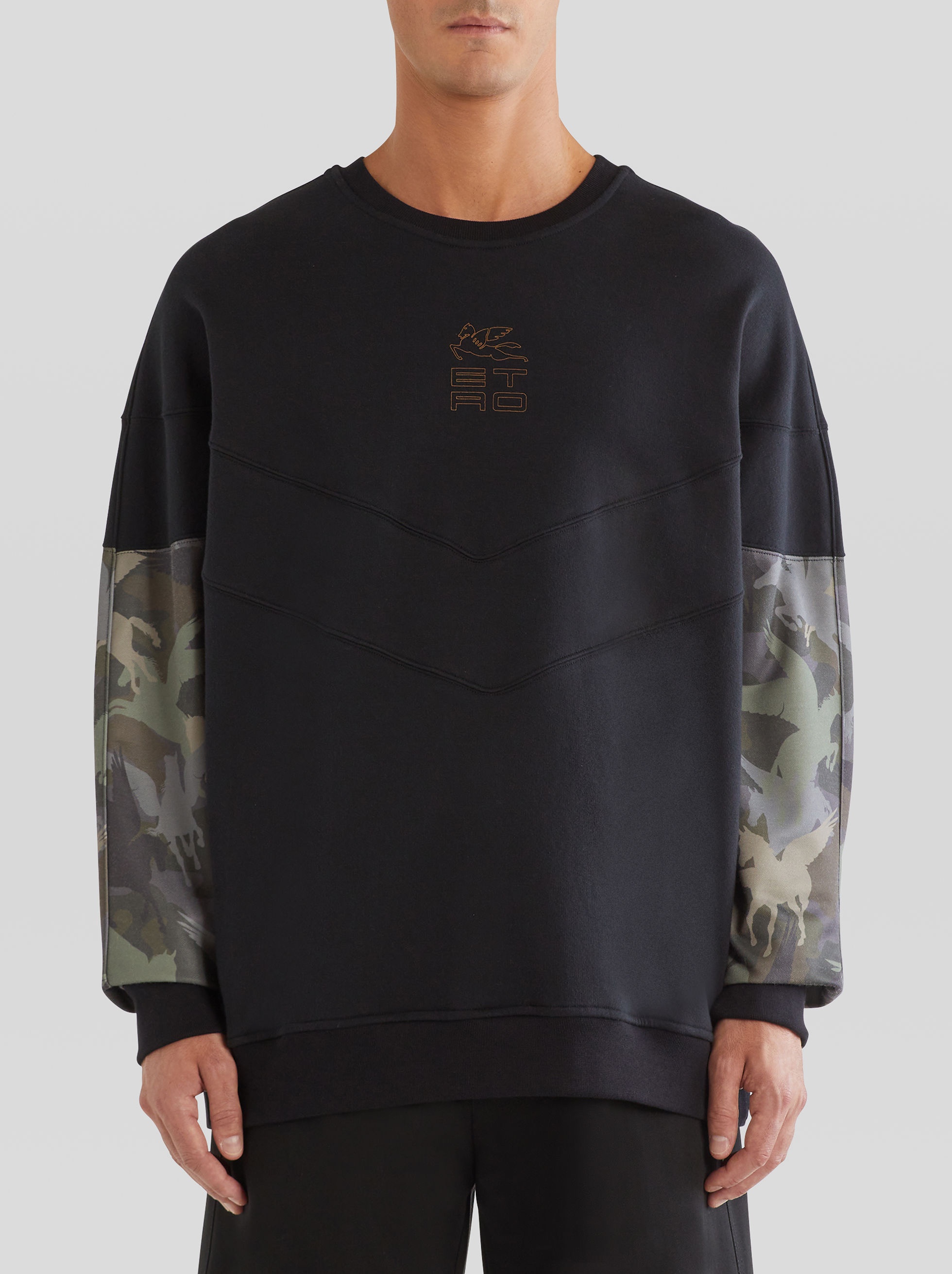 PATCHWORK JERSEY SWEATSHIRT WITH ETRO CUBE LOGO - 2