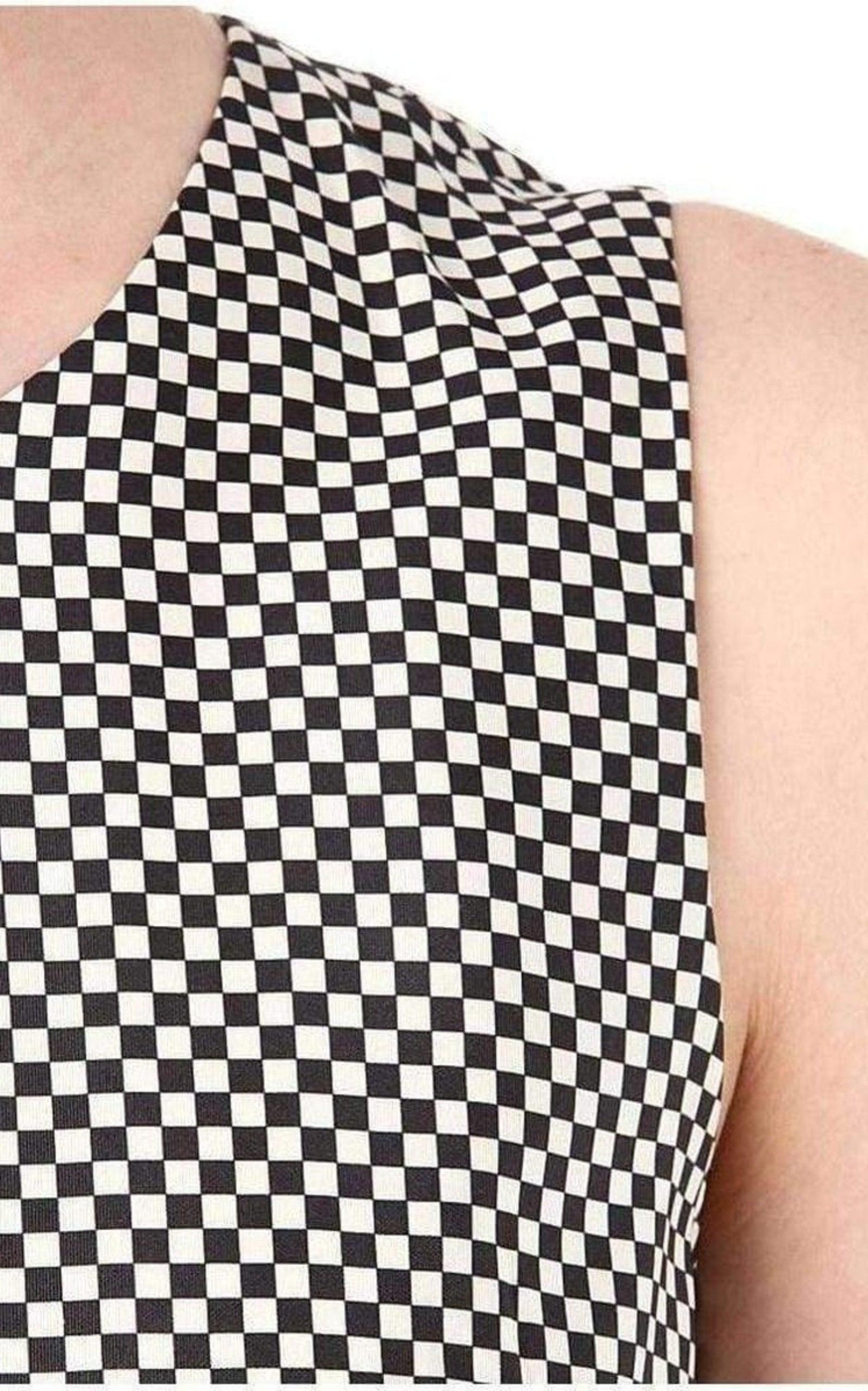 Monochrome Silk Peplum Waist Dress - 3