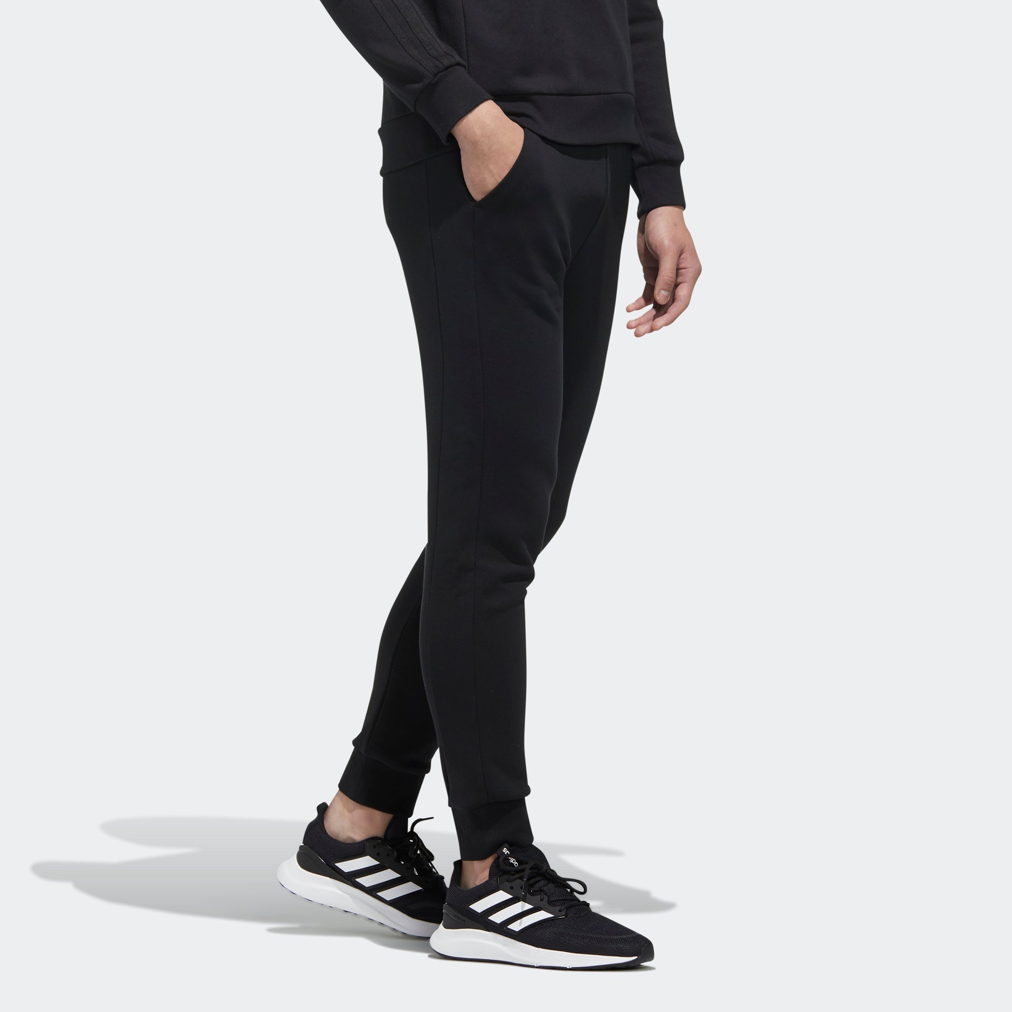 adidas neo M Faves Tp logo Bundle Feet Casual Sports Long Pants Black FU1046 - 6