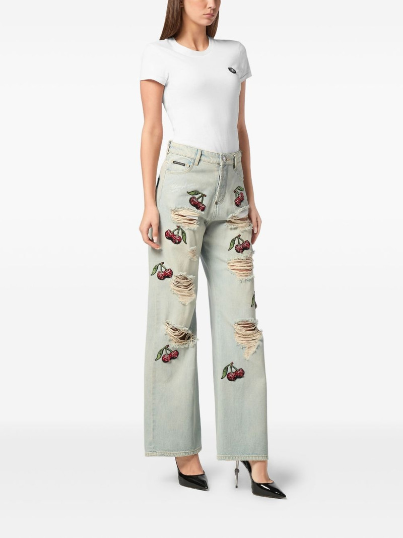PHILIPP PLEIN Cherries Destroyed jeans outlook