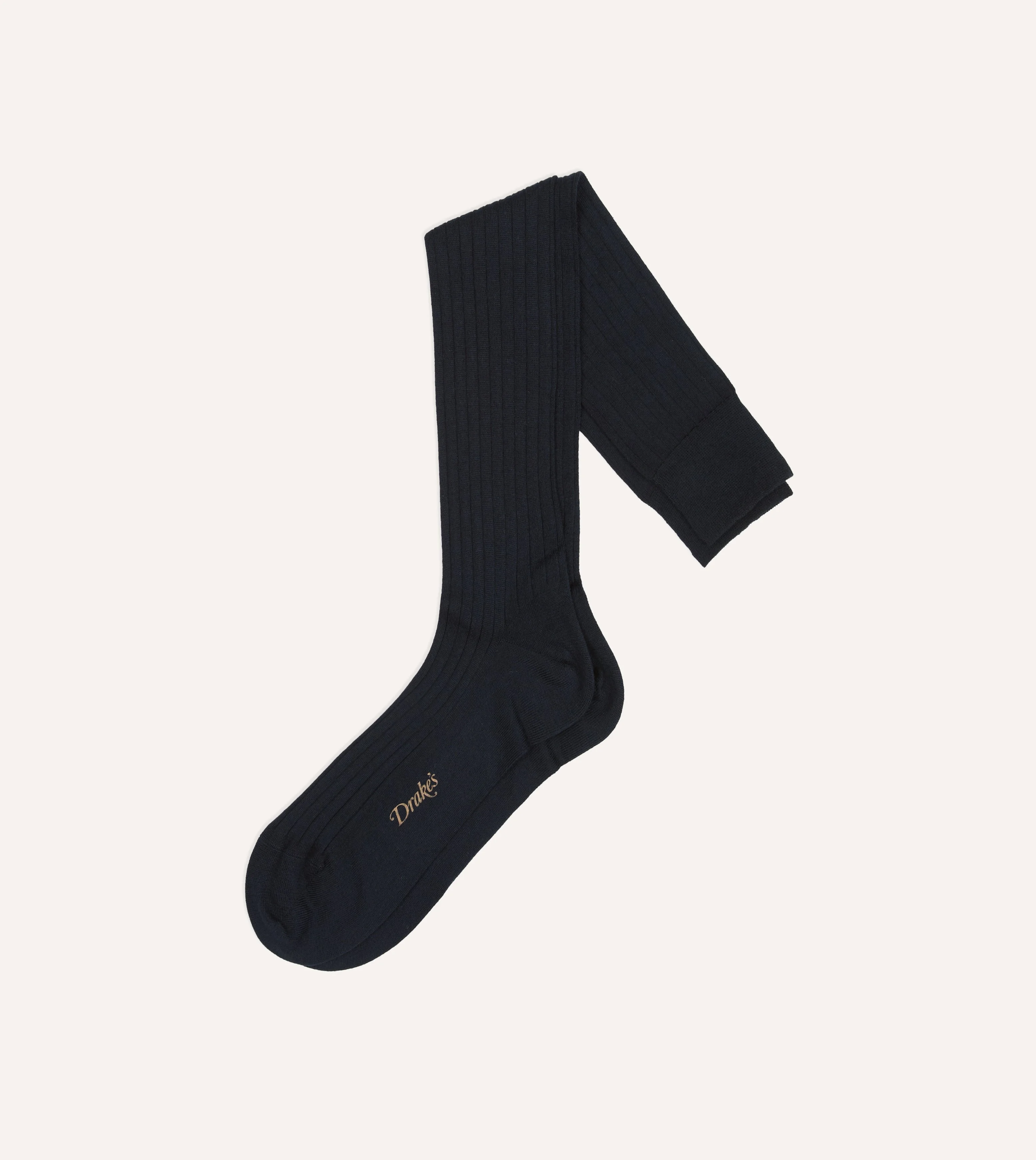 Dark Navy Cotton Over-the-Calf Socks - 1