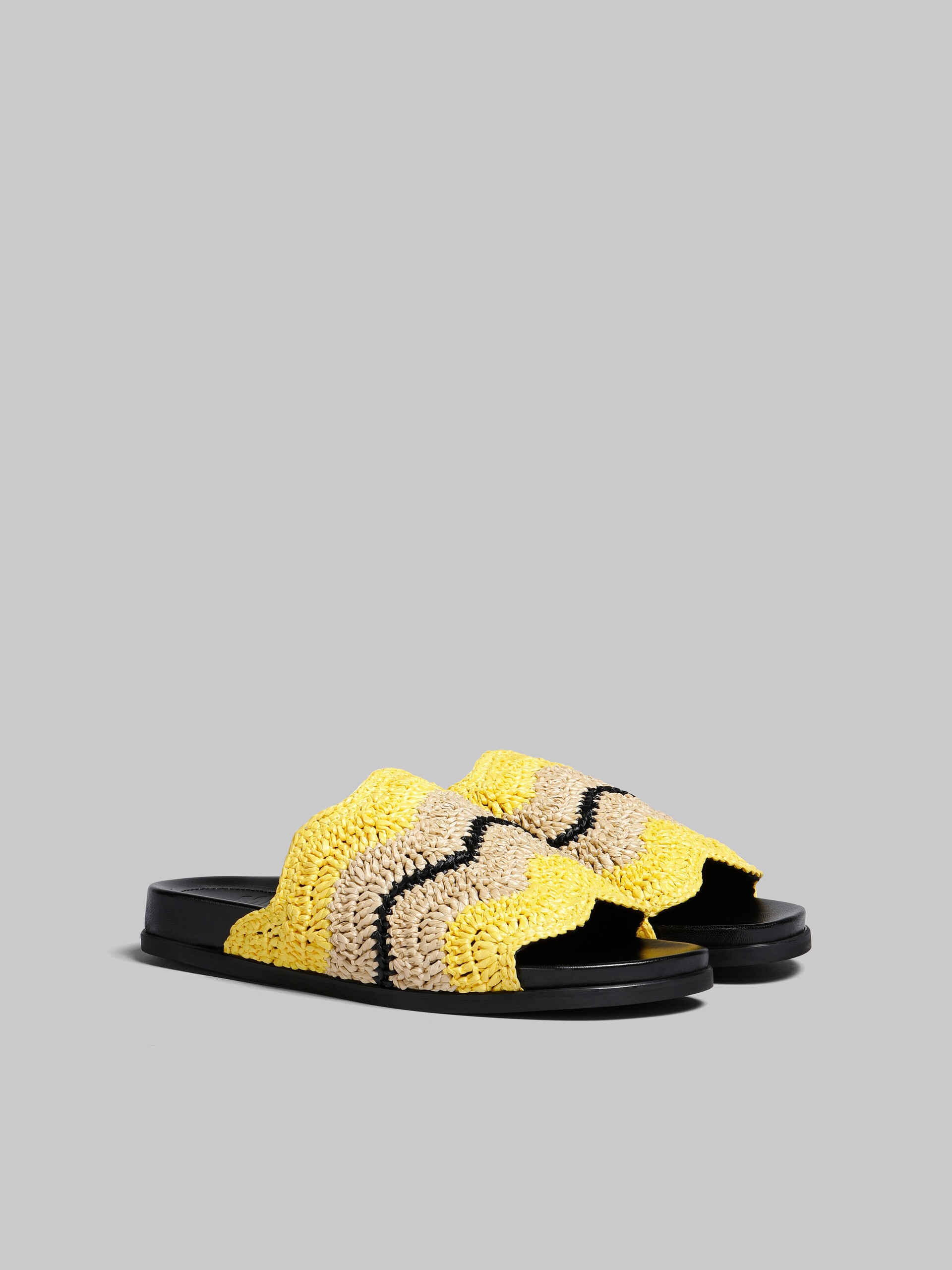 MARNI X NO VACANCY INN - YELLOW CROCHET RAFFIA SLIDE - 2