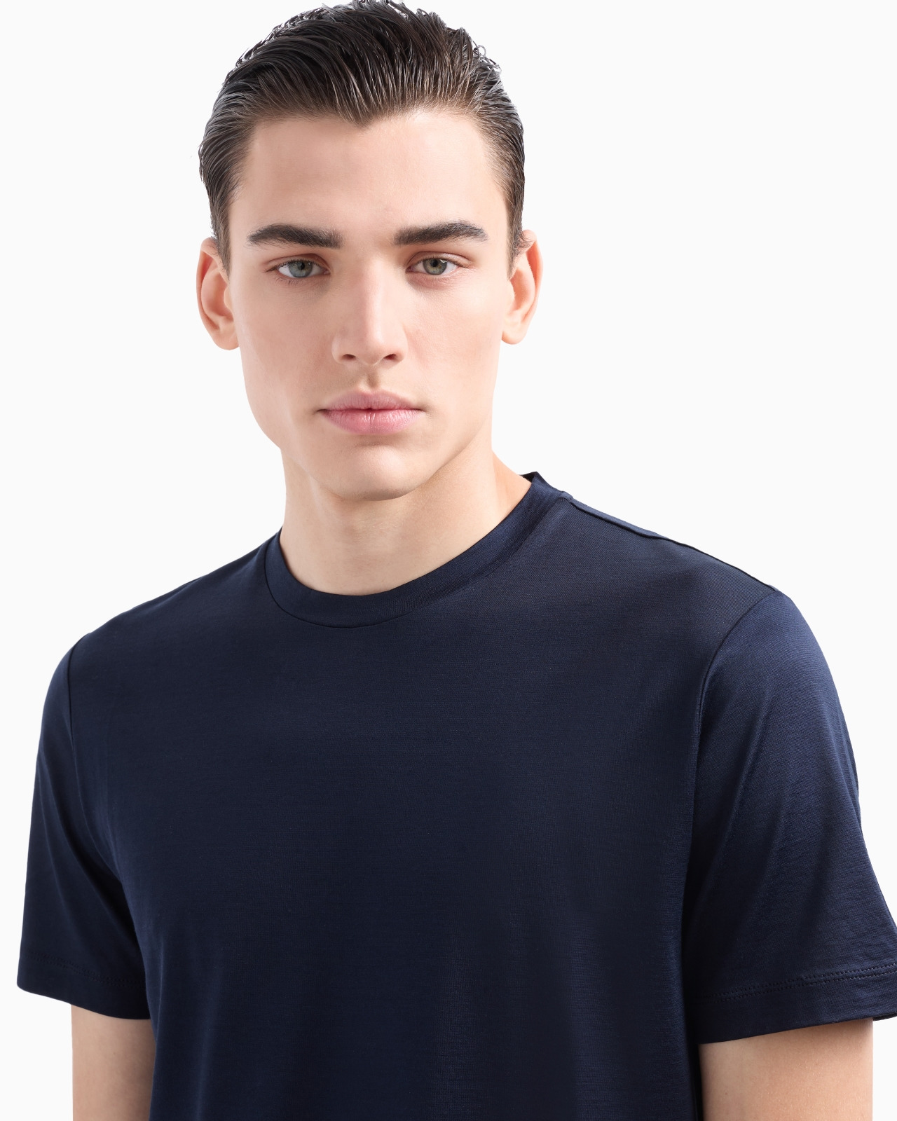 Plain-knit jersey T-shirt in a silk-and-cotton blend - 5