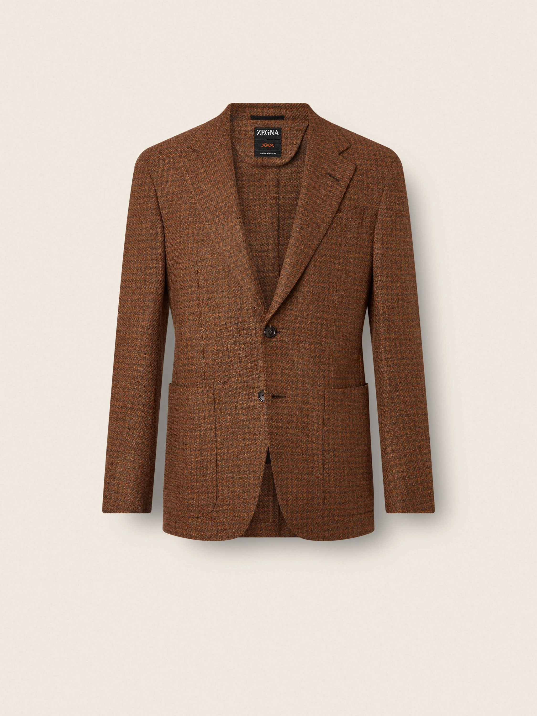 DARK OLIVE GREEN AND DARK ORANGE MULTIMÉLANGE OASI CASHMERE JACKET - 1
