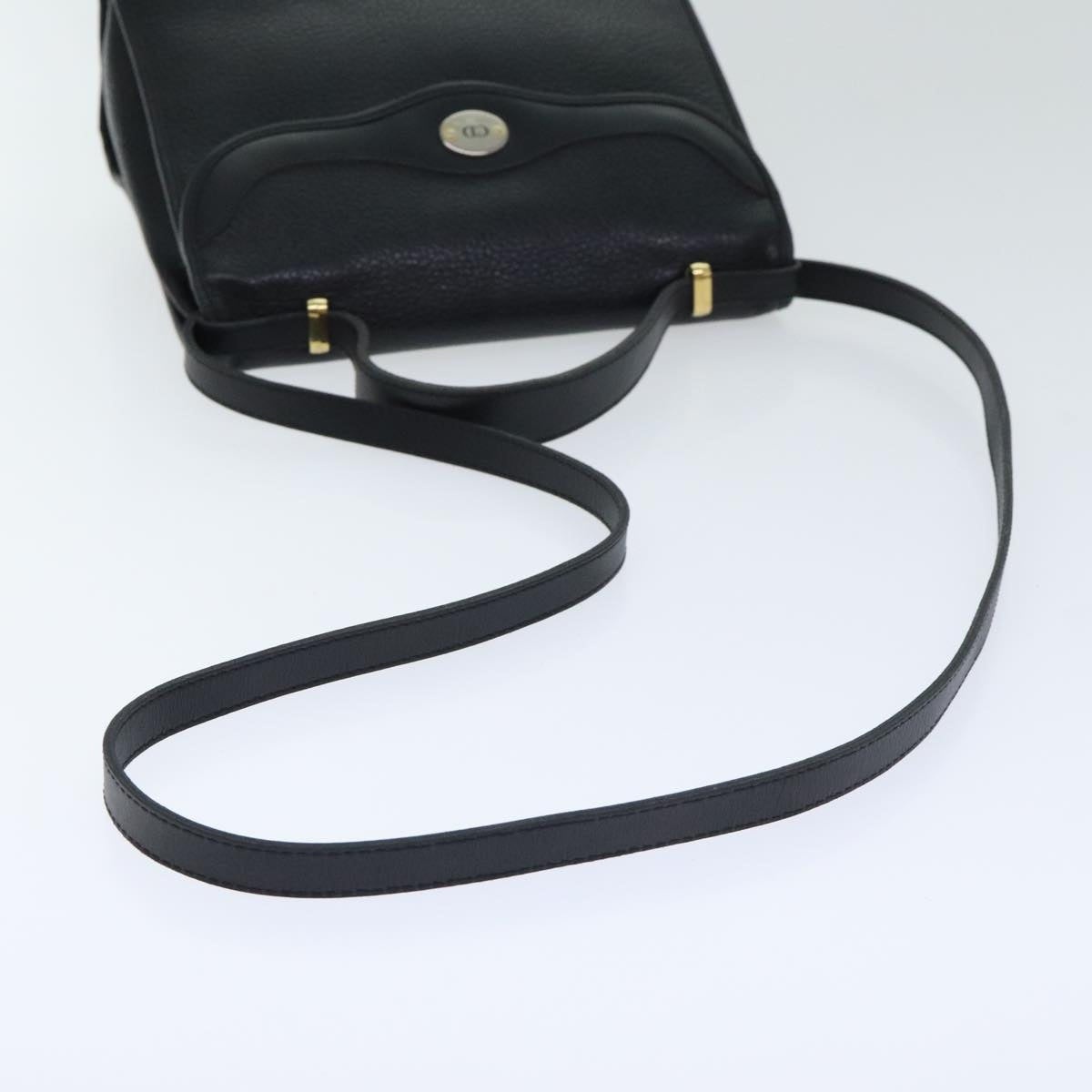 DIOR Hand Bag Leather Black Gold - 8