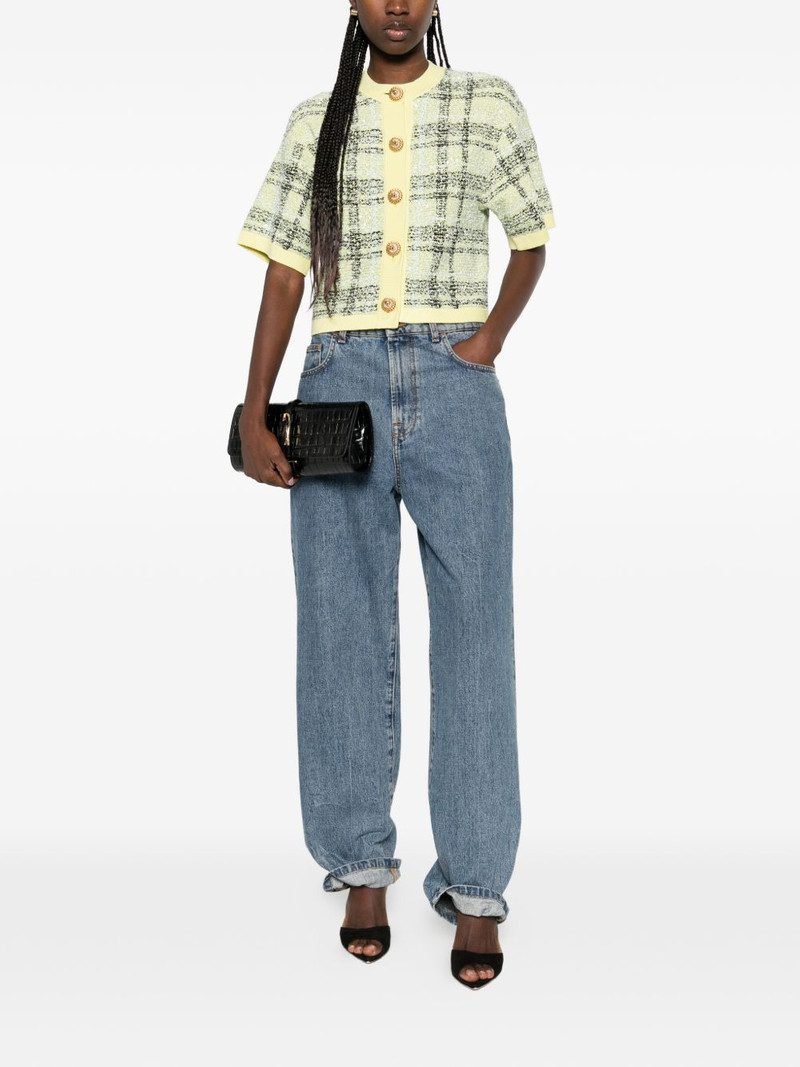 Balmain buttoned check tweed cardigan outlook