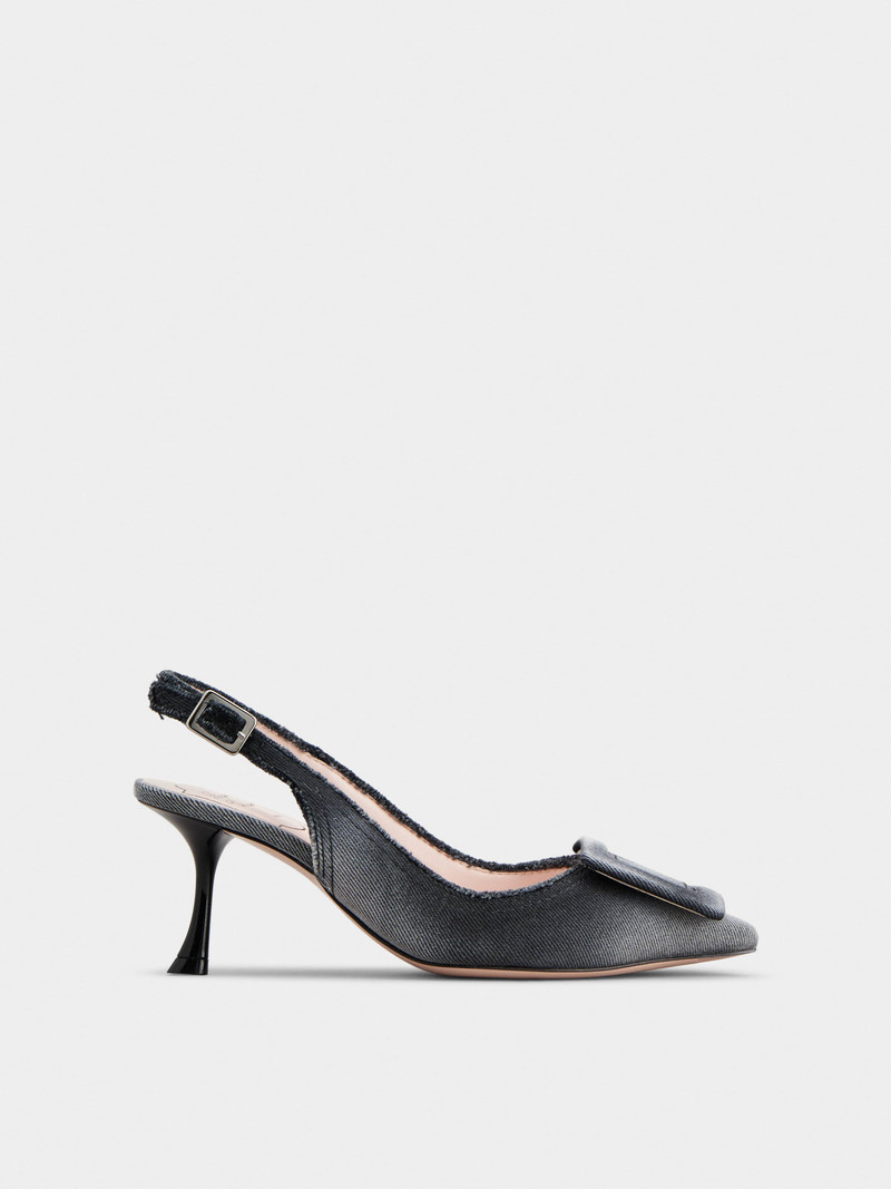 Viv' in The City Slingback Pumps in denim 1