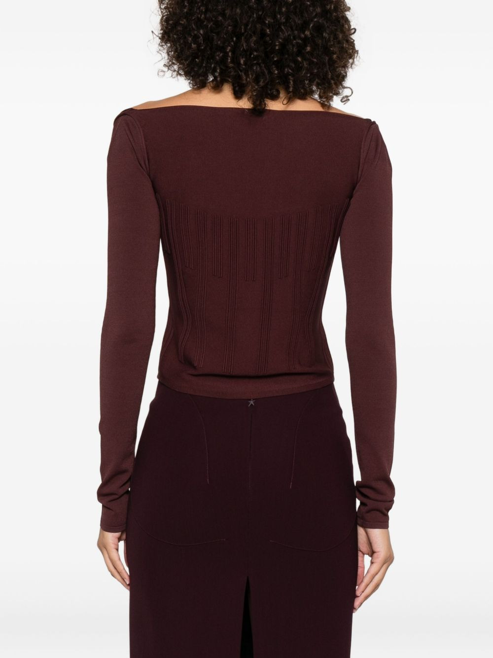 square-neck ribbed top - 4