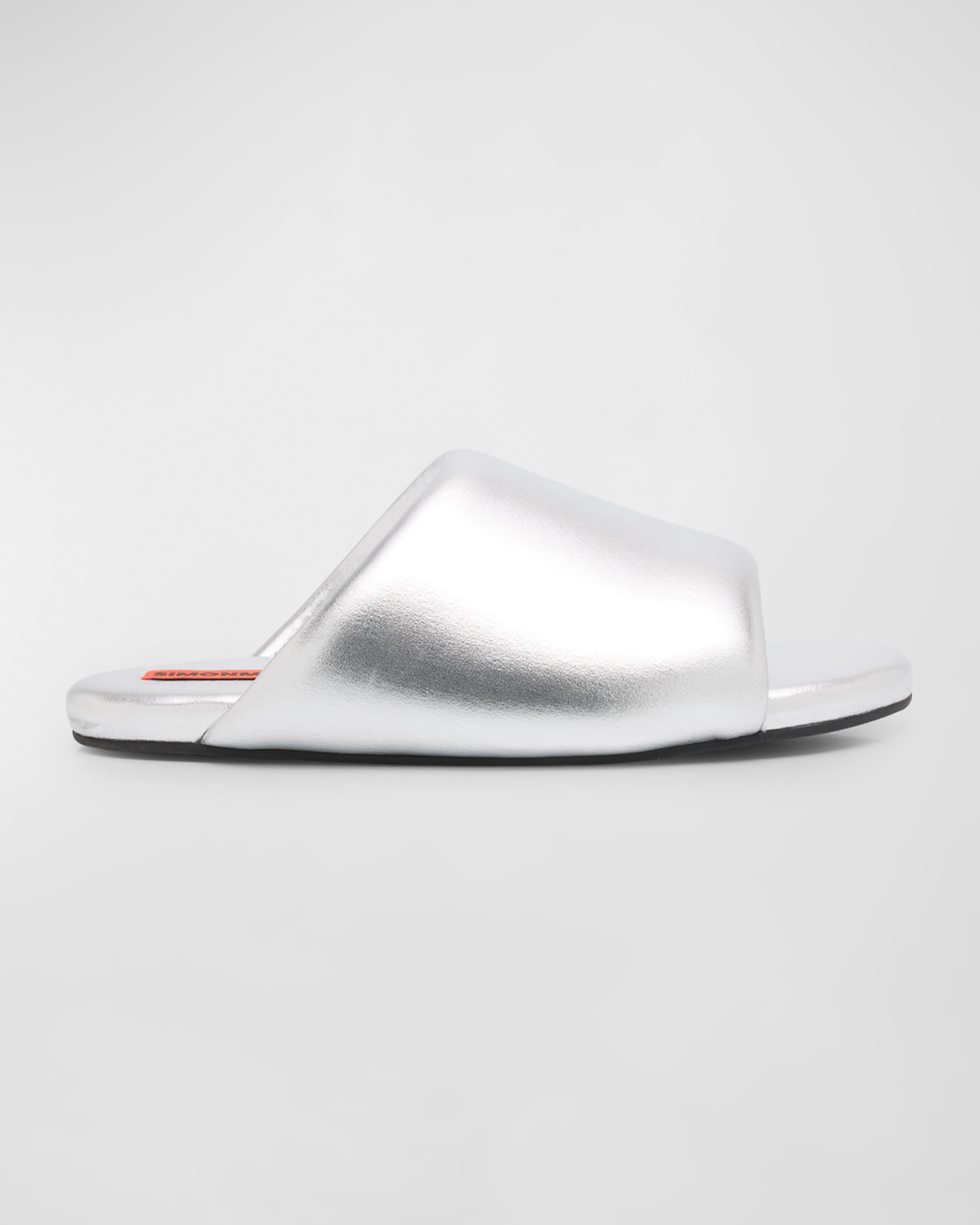 Bubble Vegan Metallic Slide Sandals - 1