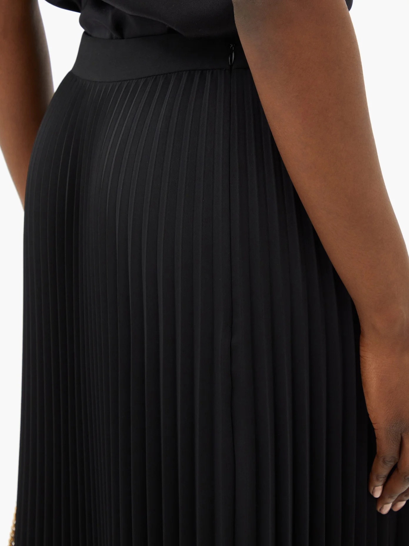 Pleated asymmetric crepe skirt - 3