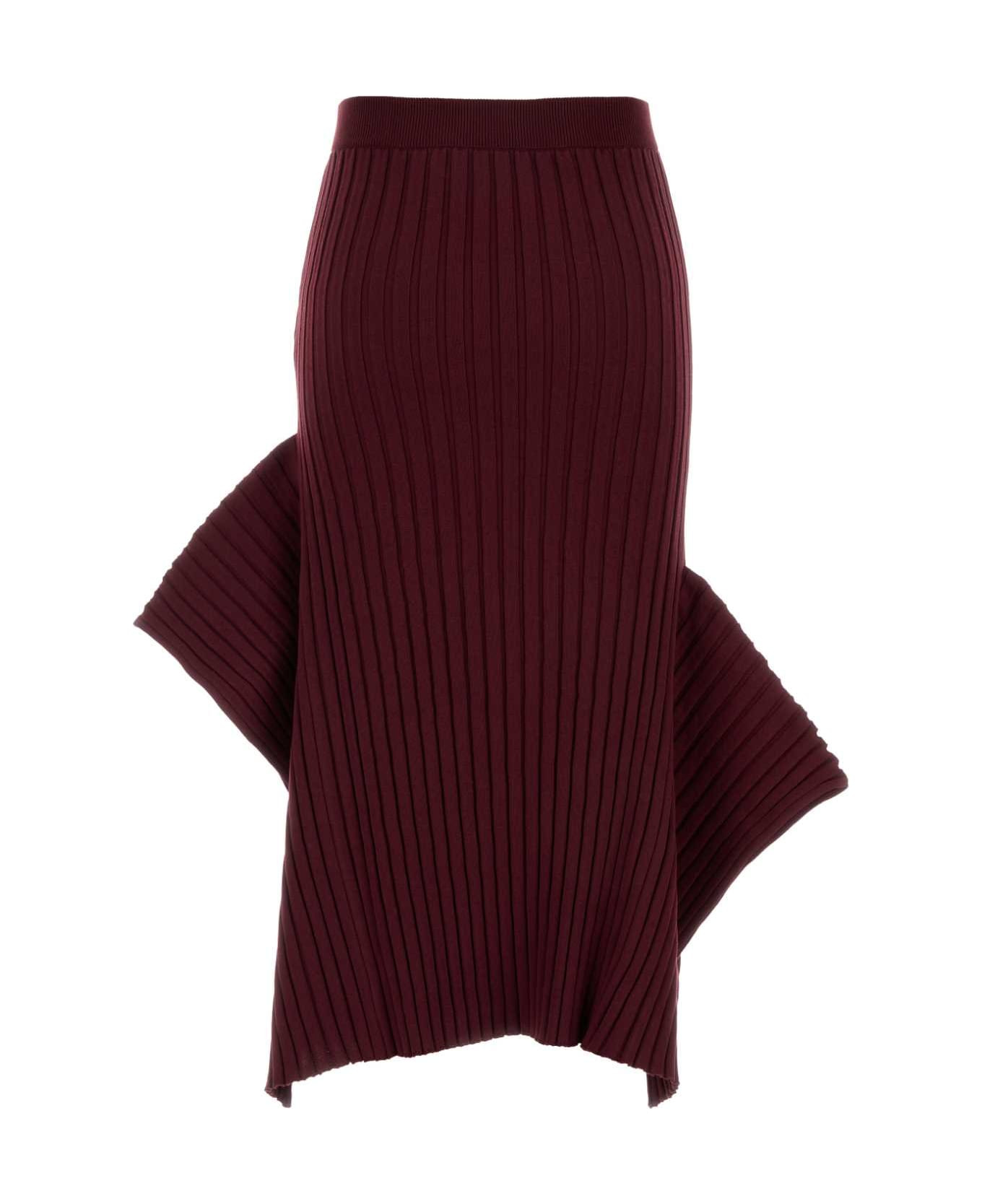 Burgundy Cotton Skirt - 2
