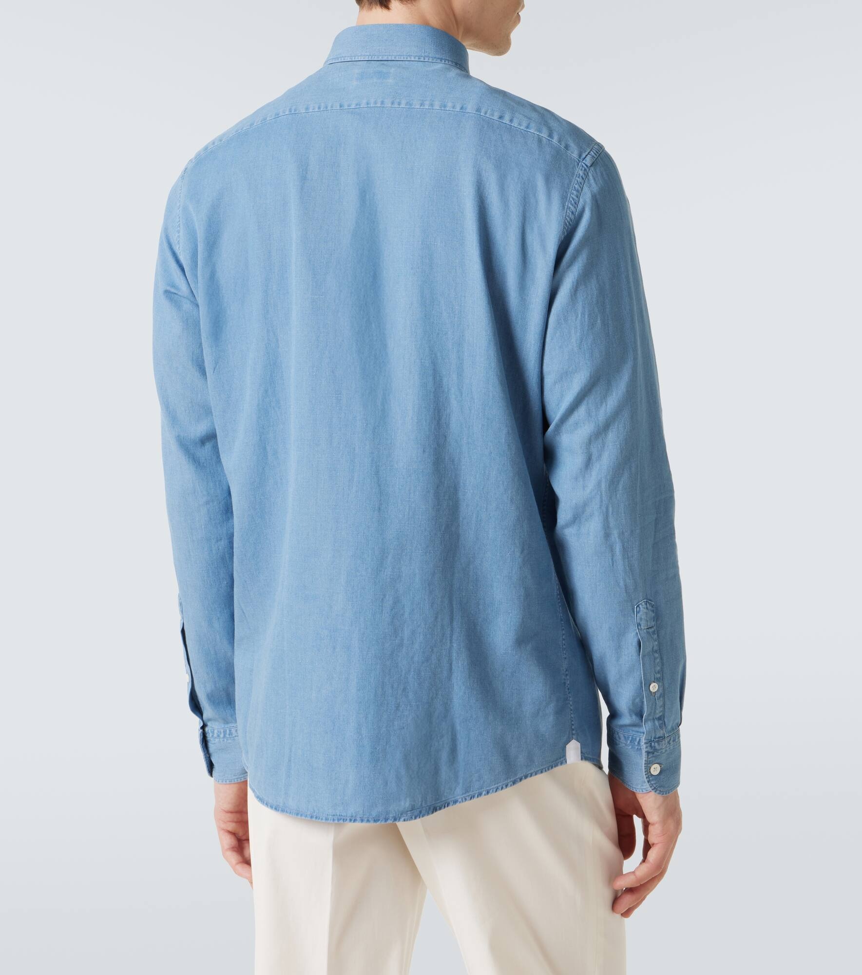 Cotton and linen denim shirt - 4