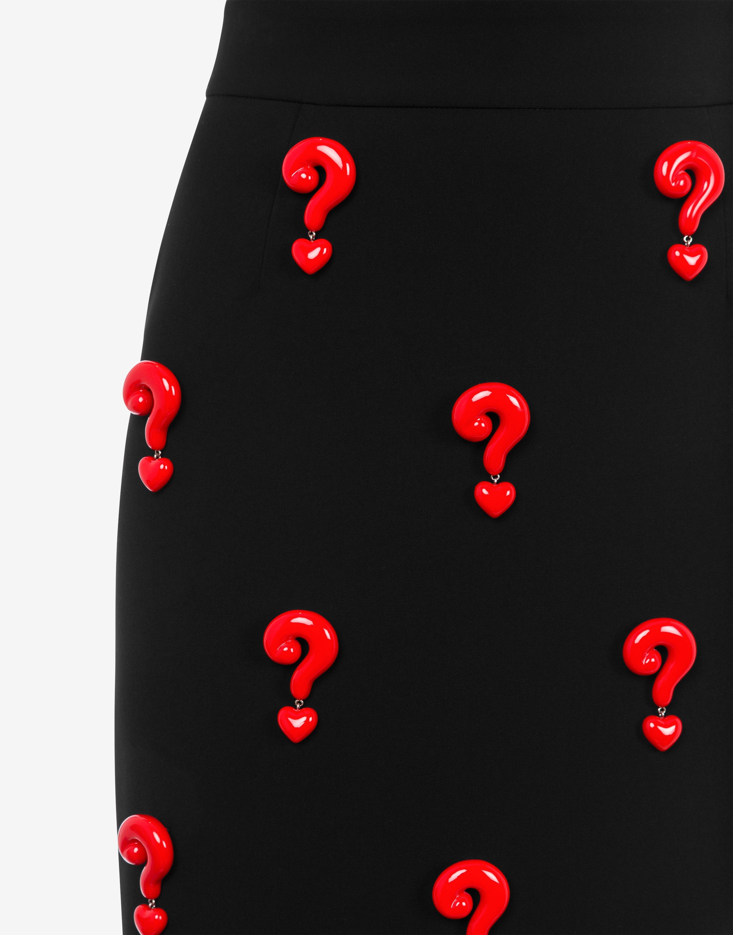RED QUESTION MARK CRÊPE SKIRT - 4
