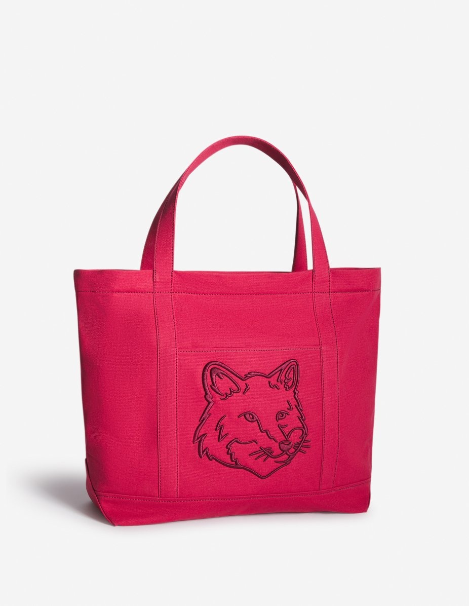 Maison Kitsune FOX HEAD LARGE TOTE レッド Maison Kitsuné CNY FOX HEAD LARGE TOTE | REVERSIBLE