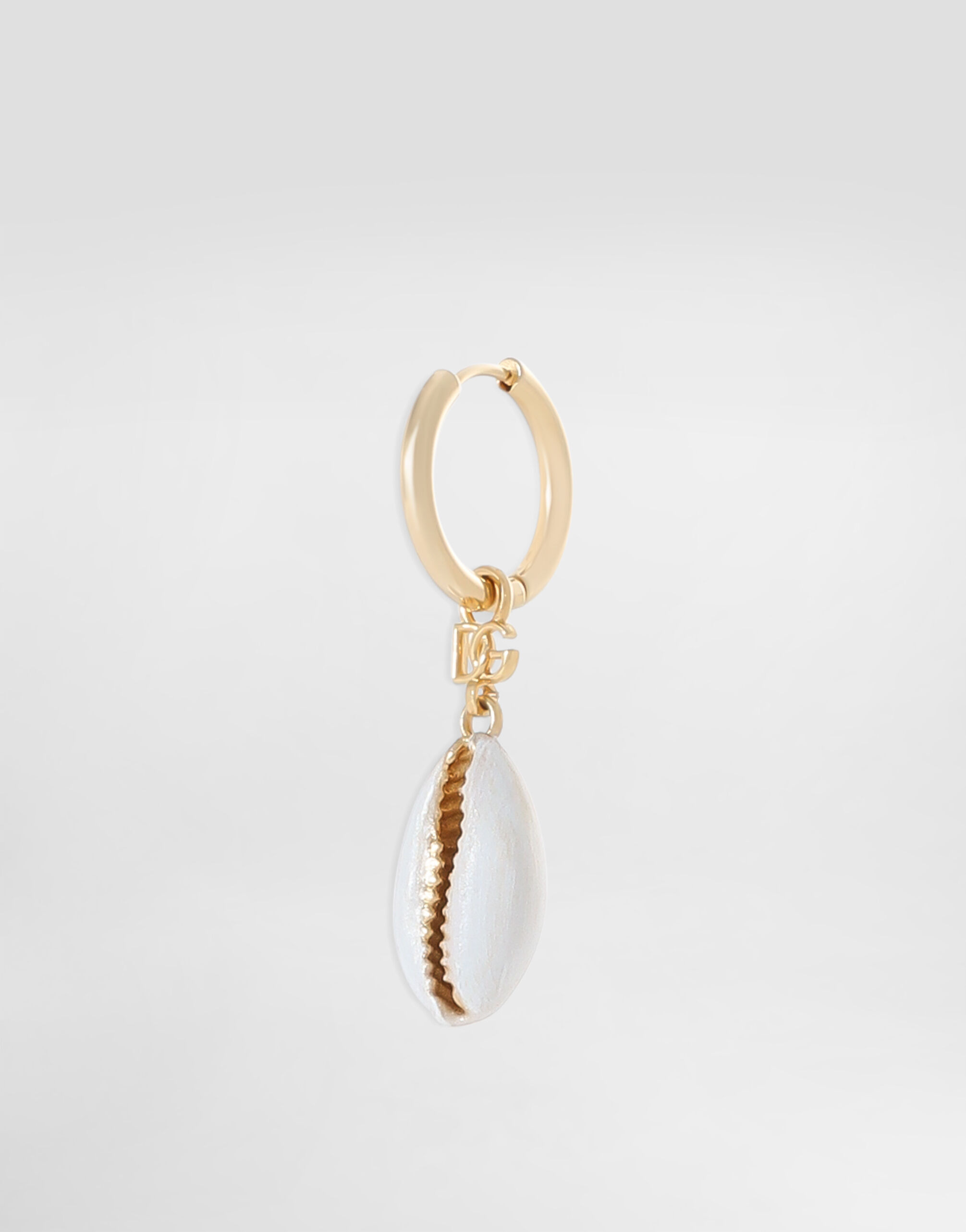 Creole single earring with shell - 3
