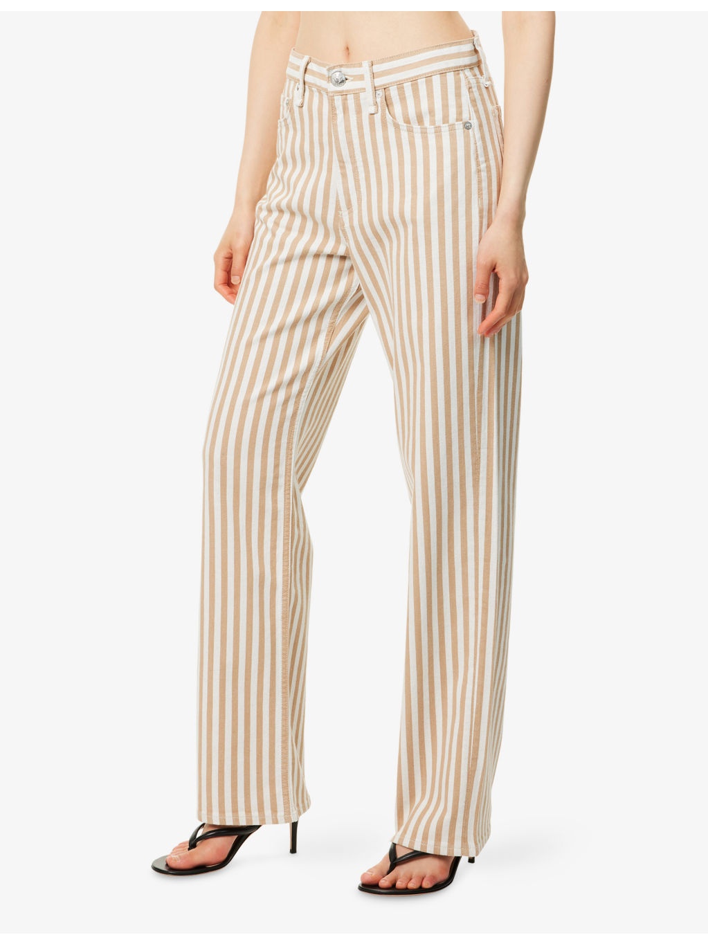 Shea High-Rise Relaxed Straight-Leg Cotton-Blend Trousers - 3