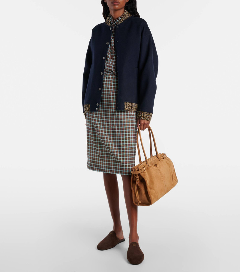 Prada Prada Bonnie Large suede tote bag outlook