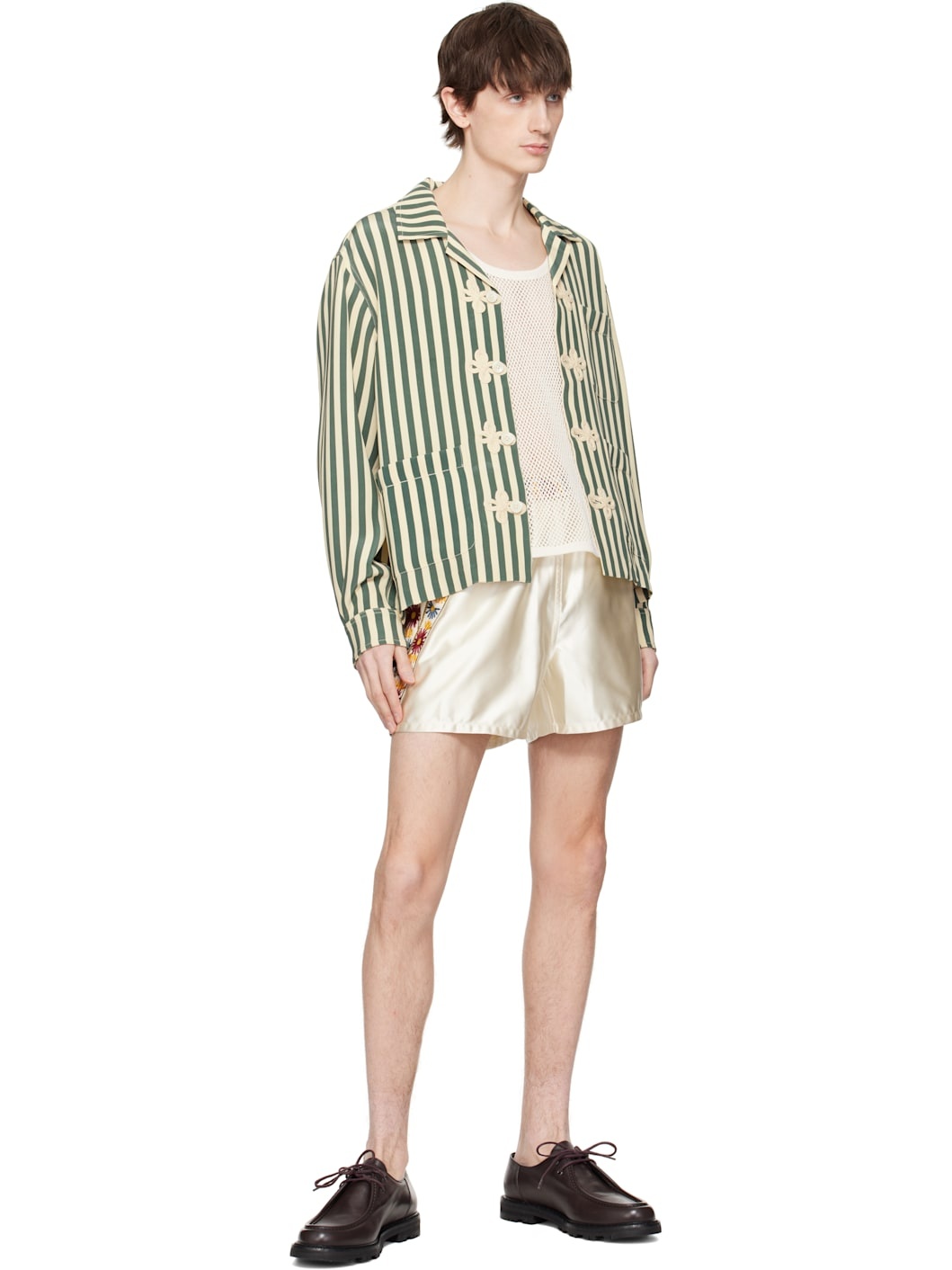 Green & Off-White Soda Stripe Trillium Shirt - 4