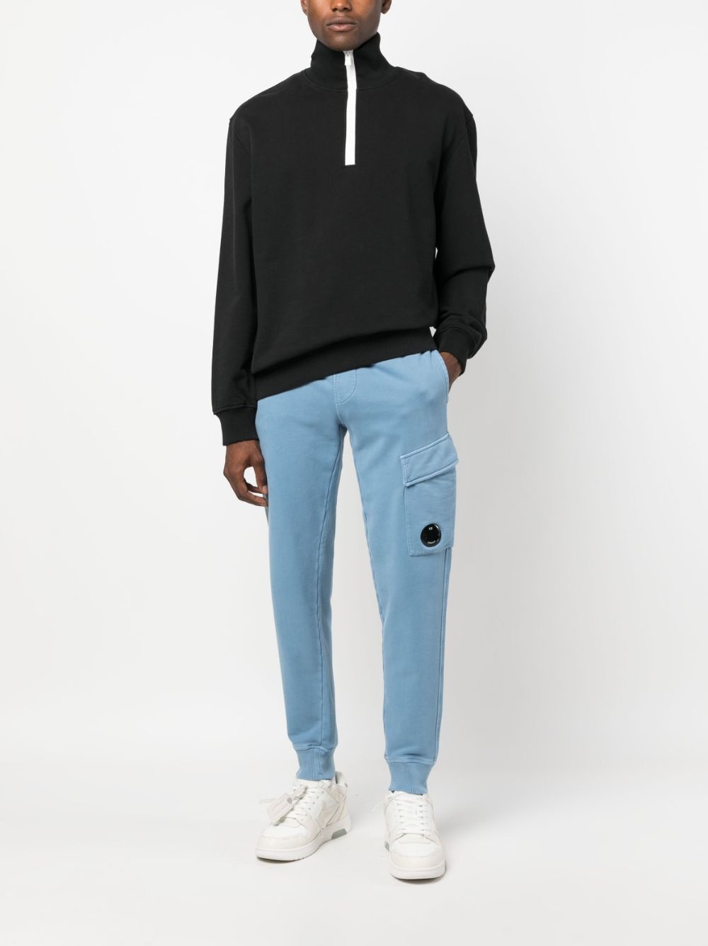logo-plaque cotton track pants - 2