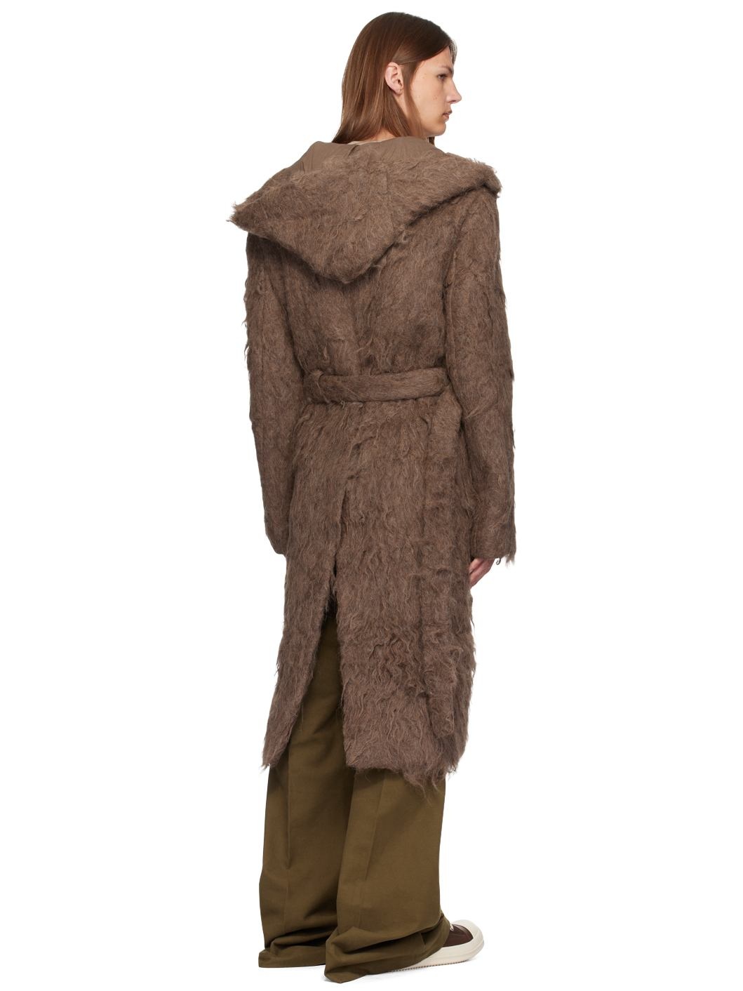 Brown Slim Hoodie Coat - 3