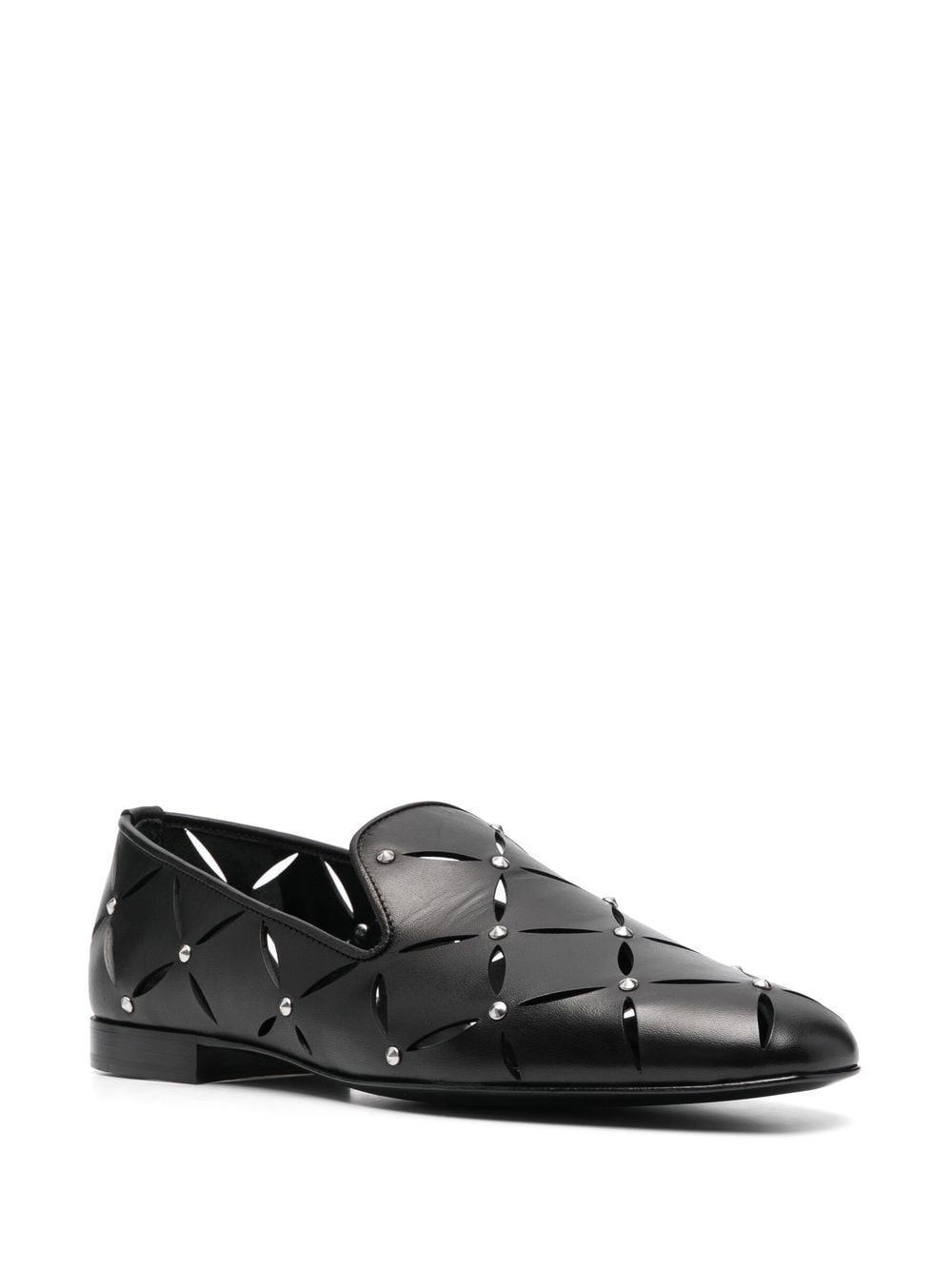 cut-out leather loafers - 2