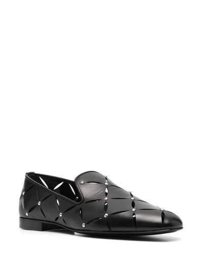 VERSACE cut-out leather loafers outlook