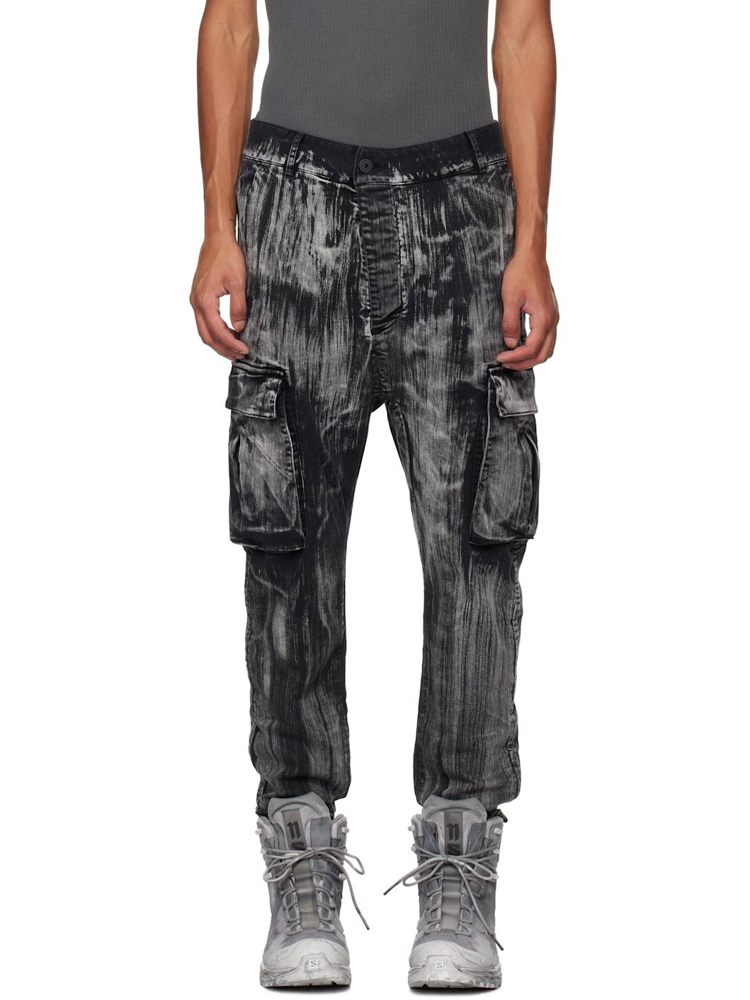 Black P21B Denim Cargo Pants - 1