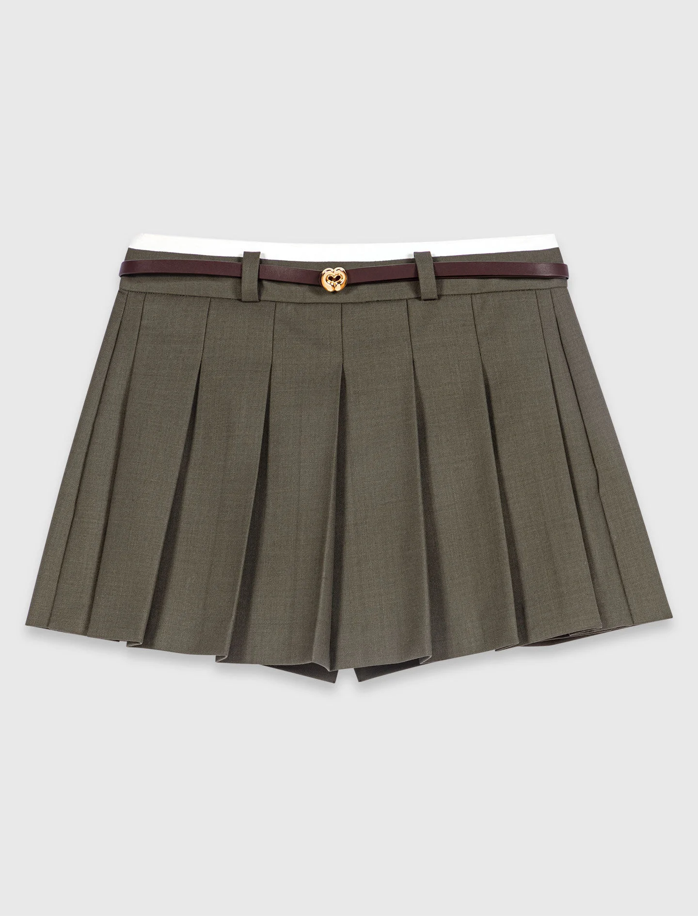 Pleated skirt-effect shorts - 1