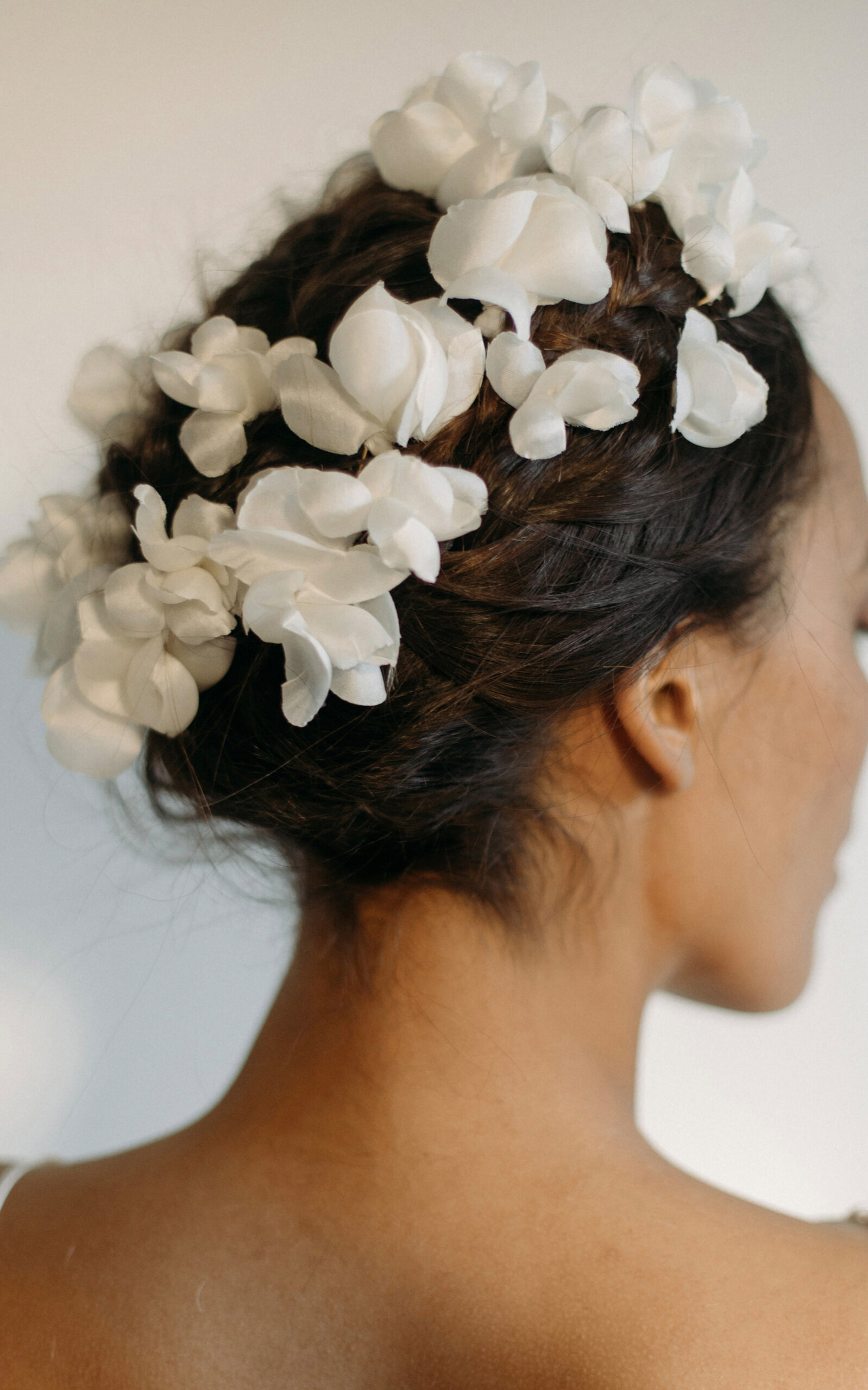 Large Jardinia Silk Hairpin white - 3