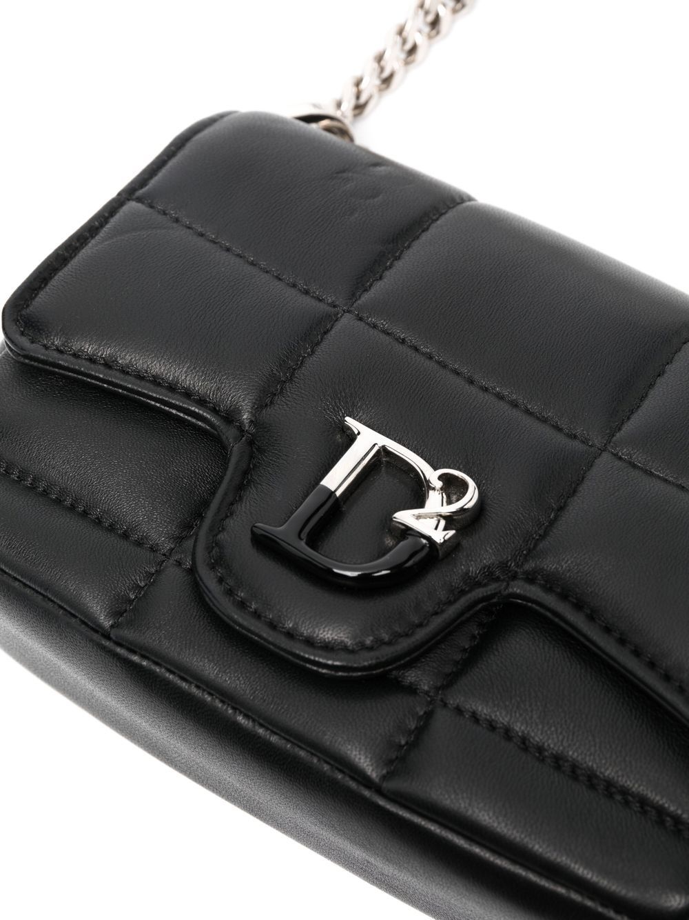 logo-plaque quilted crossbody bag - 4