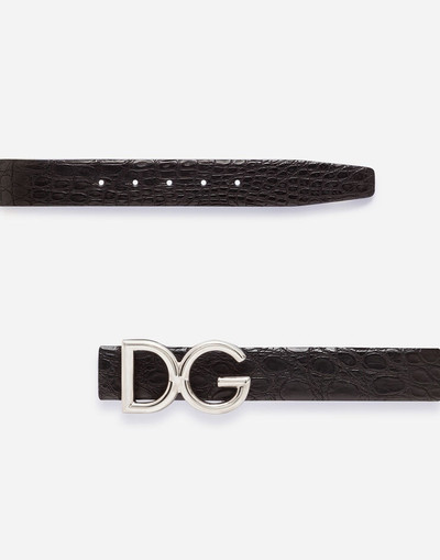 Dolce & Gabbana Crocodile belt with DG logo outlook