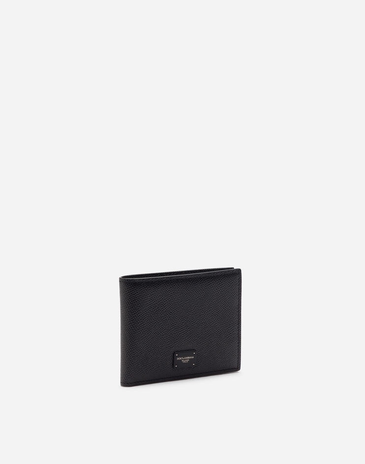 Dauphine calfskin bifold wallet with logo plaque - 2