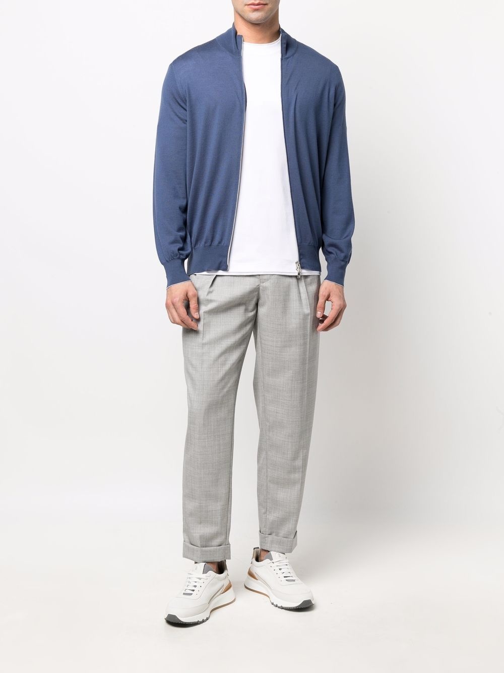 layered-trim cotton T-Shirt - 2