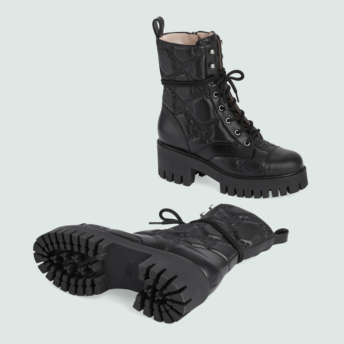 Women's GG Matelassé lace-up boot - 6