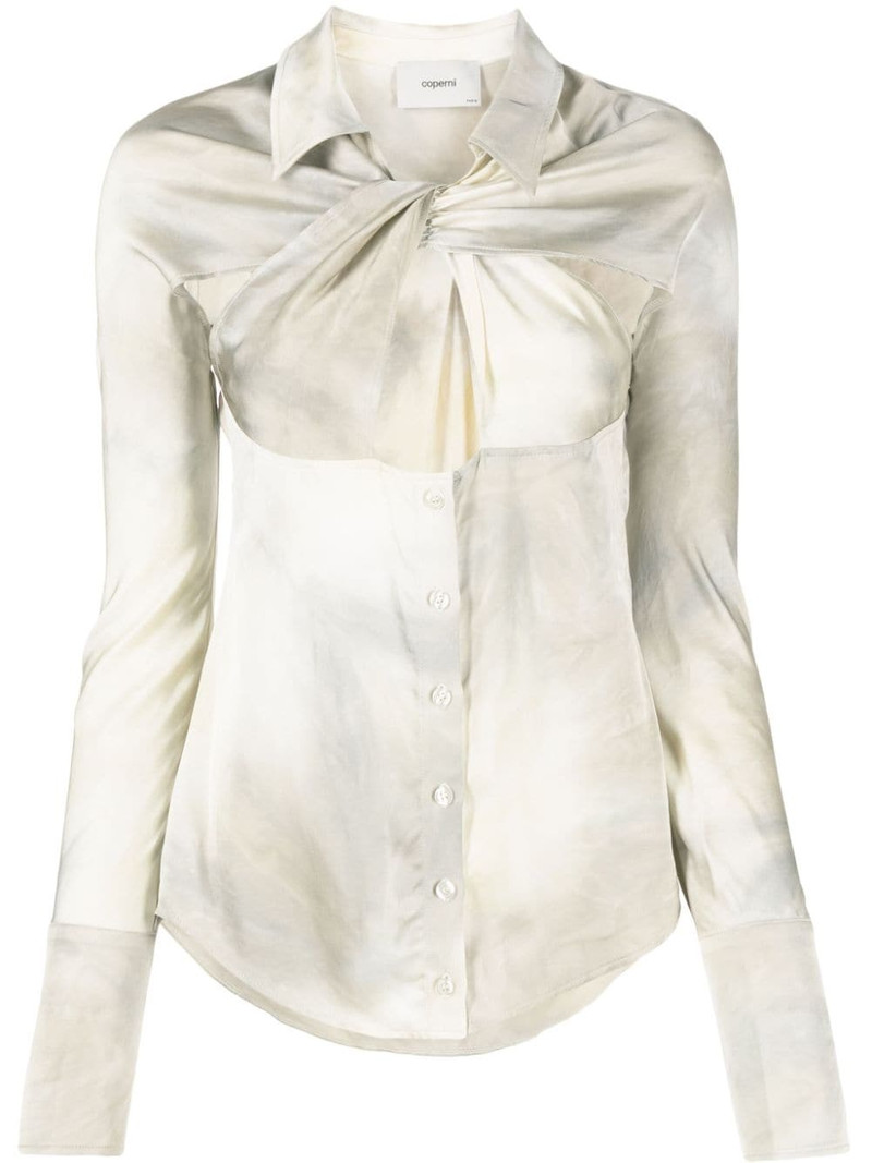gradient-effect twist-detail shirt 1