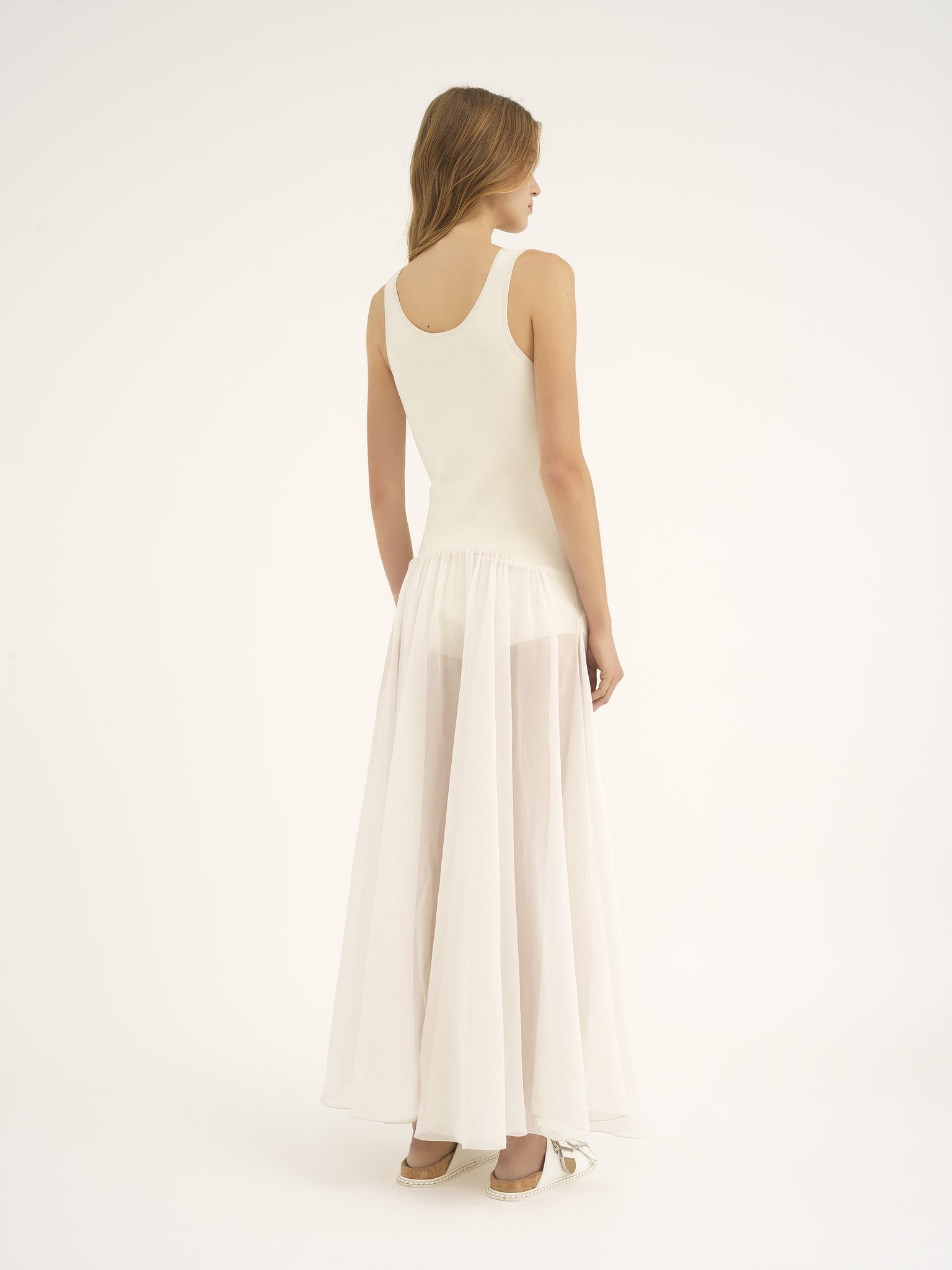 BI-MATERIAL LONG TANK DRESS - 5