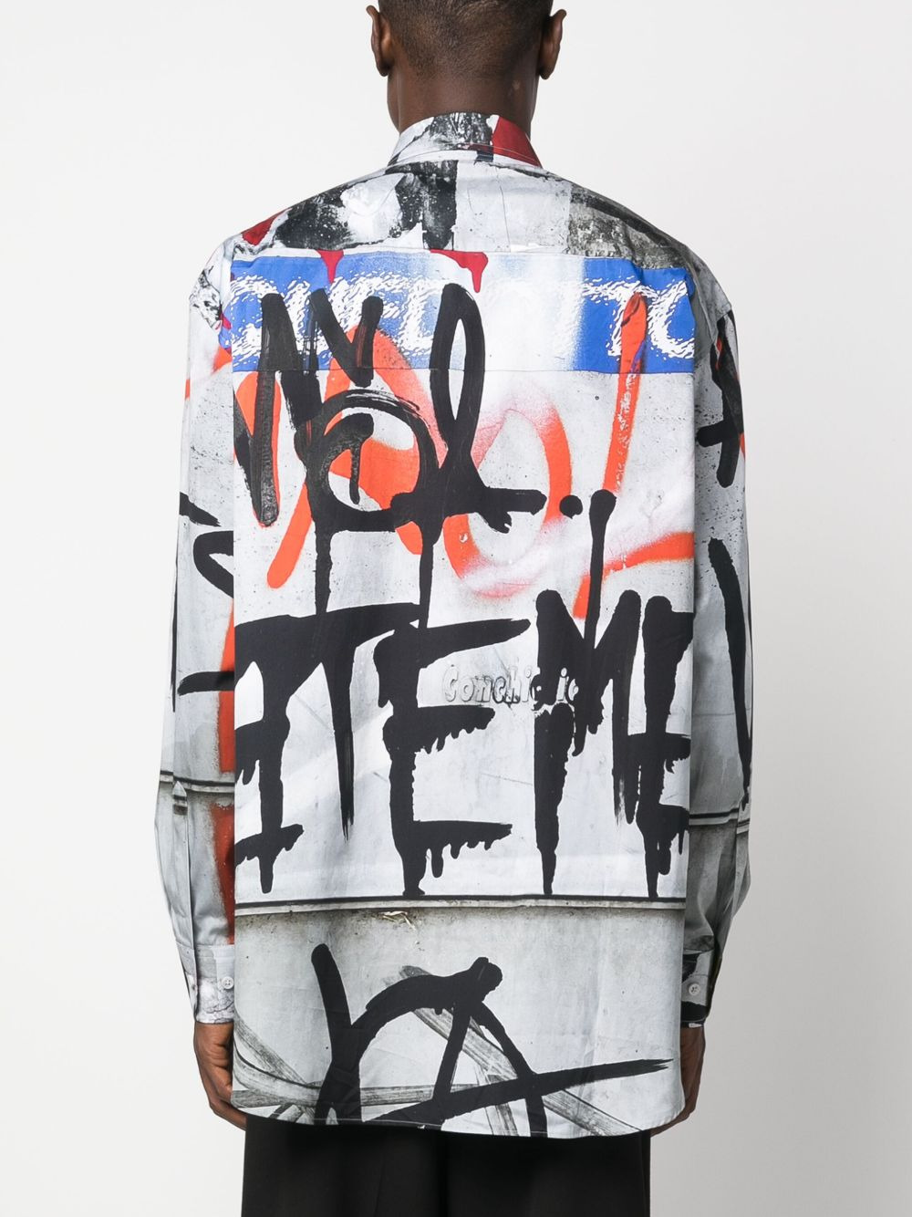 graffiti-print long-sleeve cotton shirt - 5