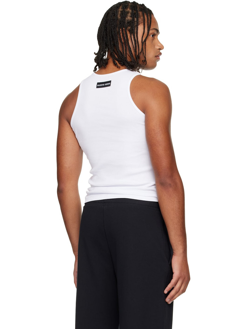 White Moon Logo Ribbed Jersey Tank Top 3