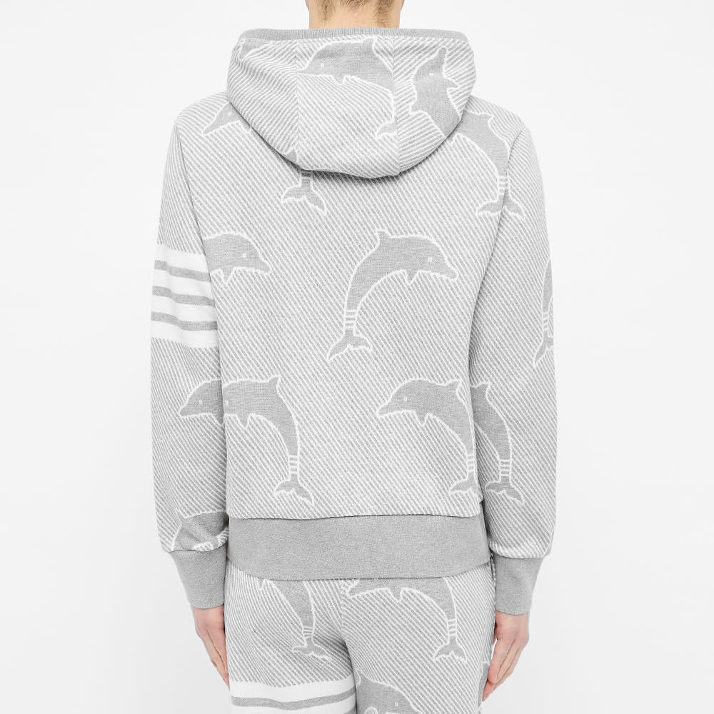 Thom Browne Dolphin Jacquard Four Bar Zip Hoody - 5