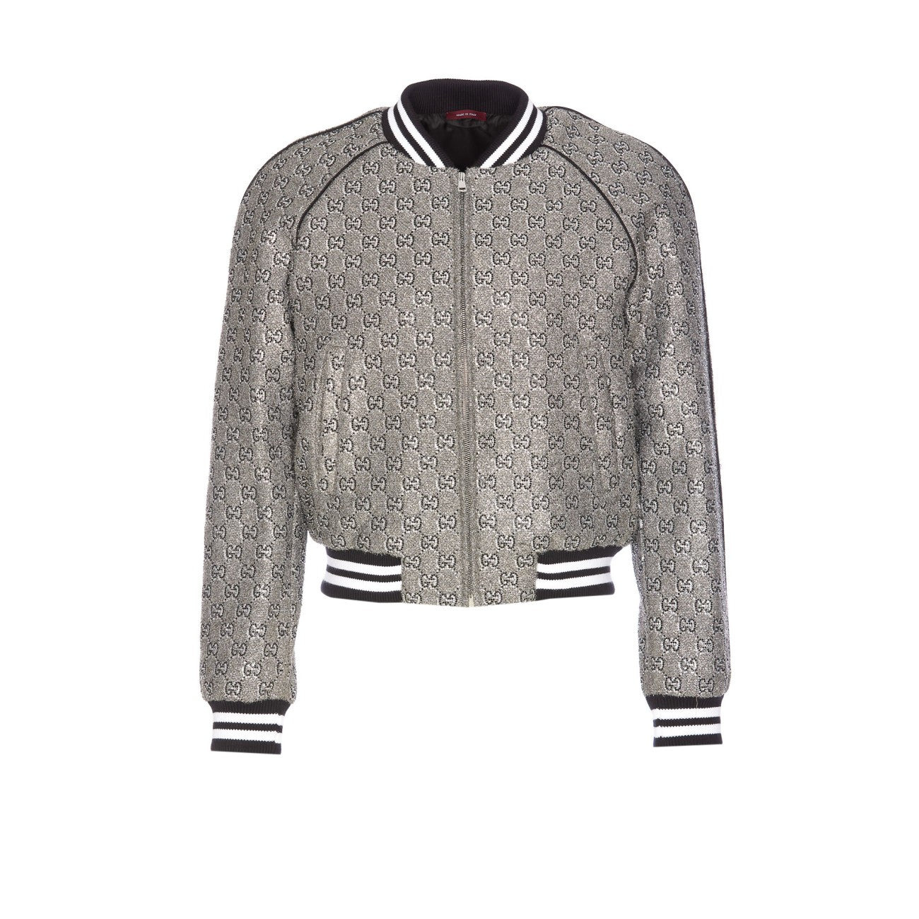Gucci Men Gg Embroidered Tweed Bomber Jacket - 1