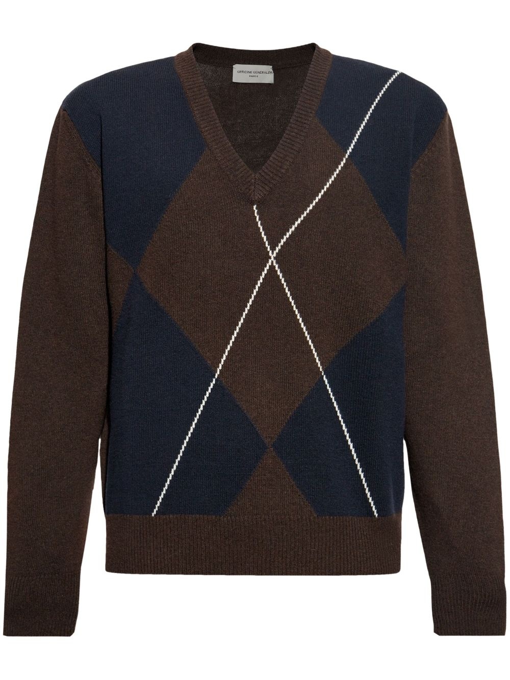 argyle-pattern jumper - 1
