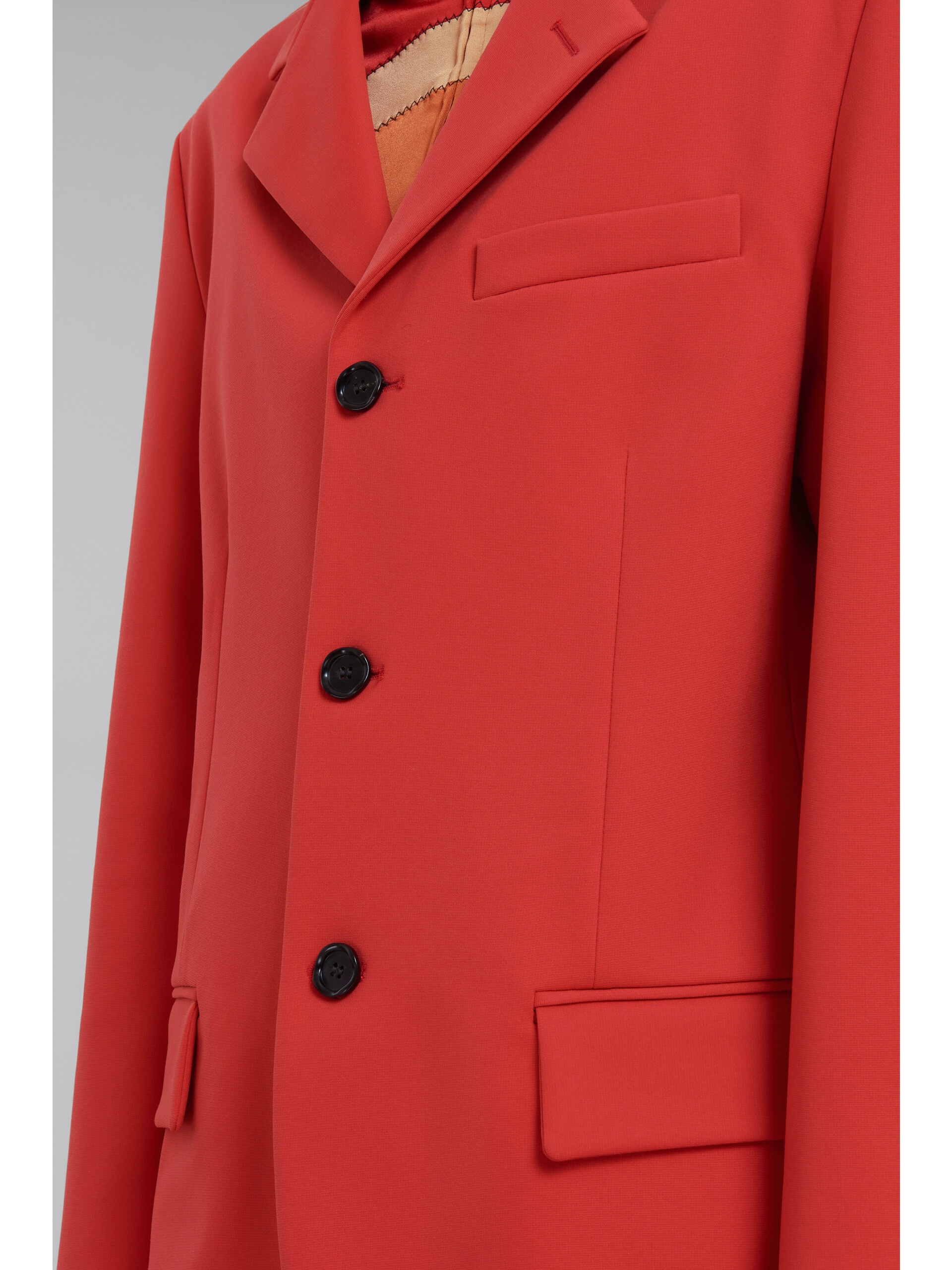 RED SINGLE-BREASTED JERSEY BLAZER - 5