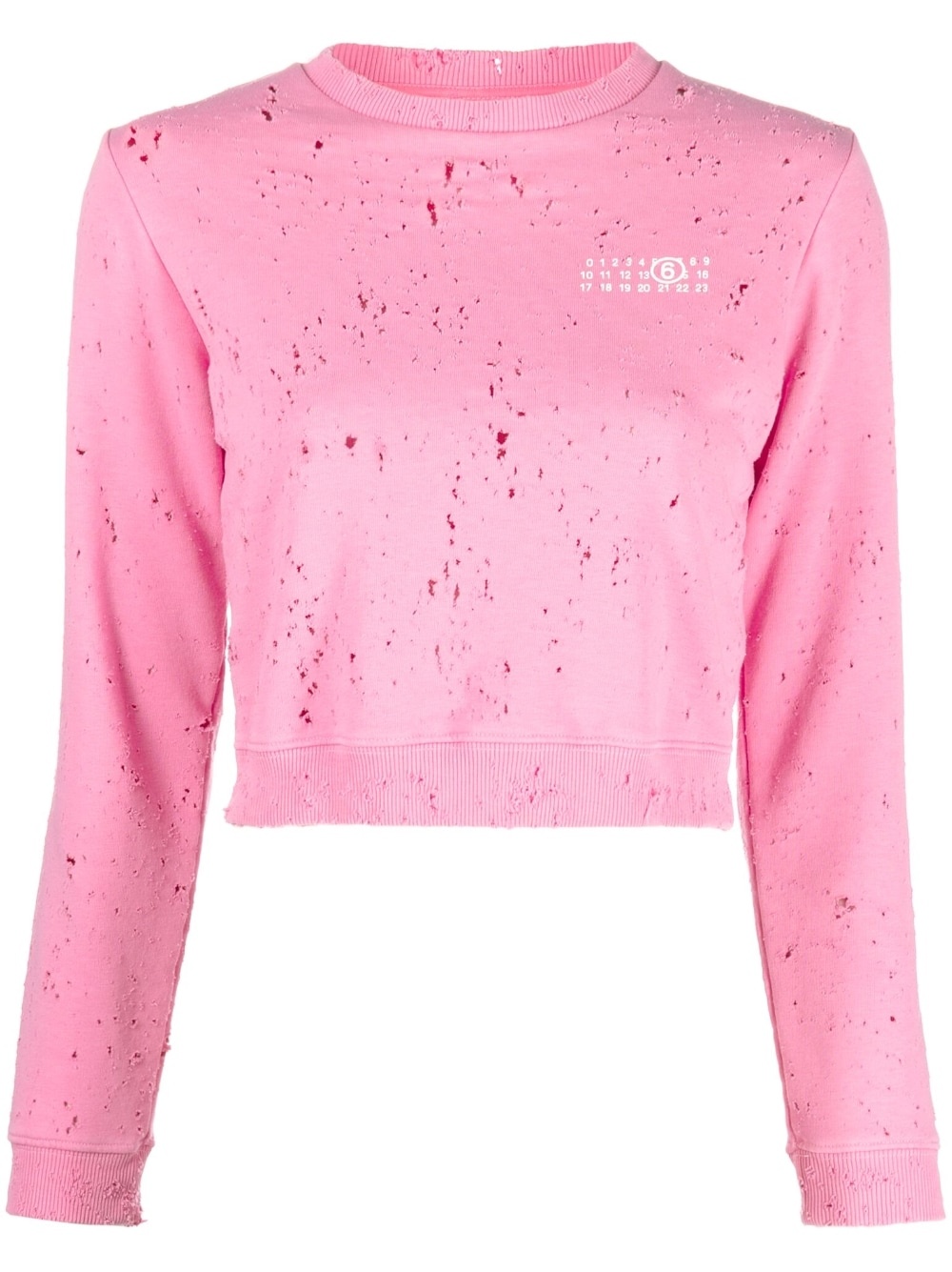 distressed logo-print sweatshirt - 1