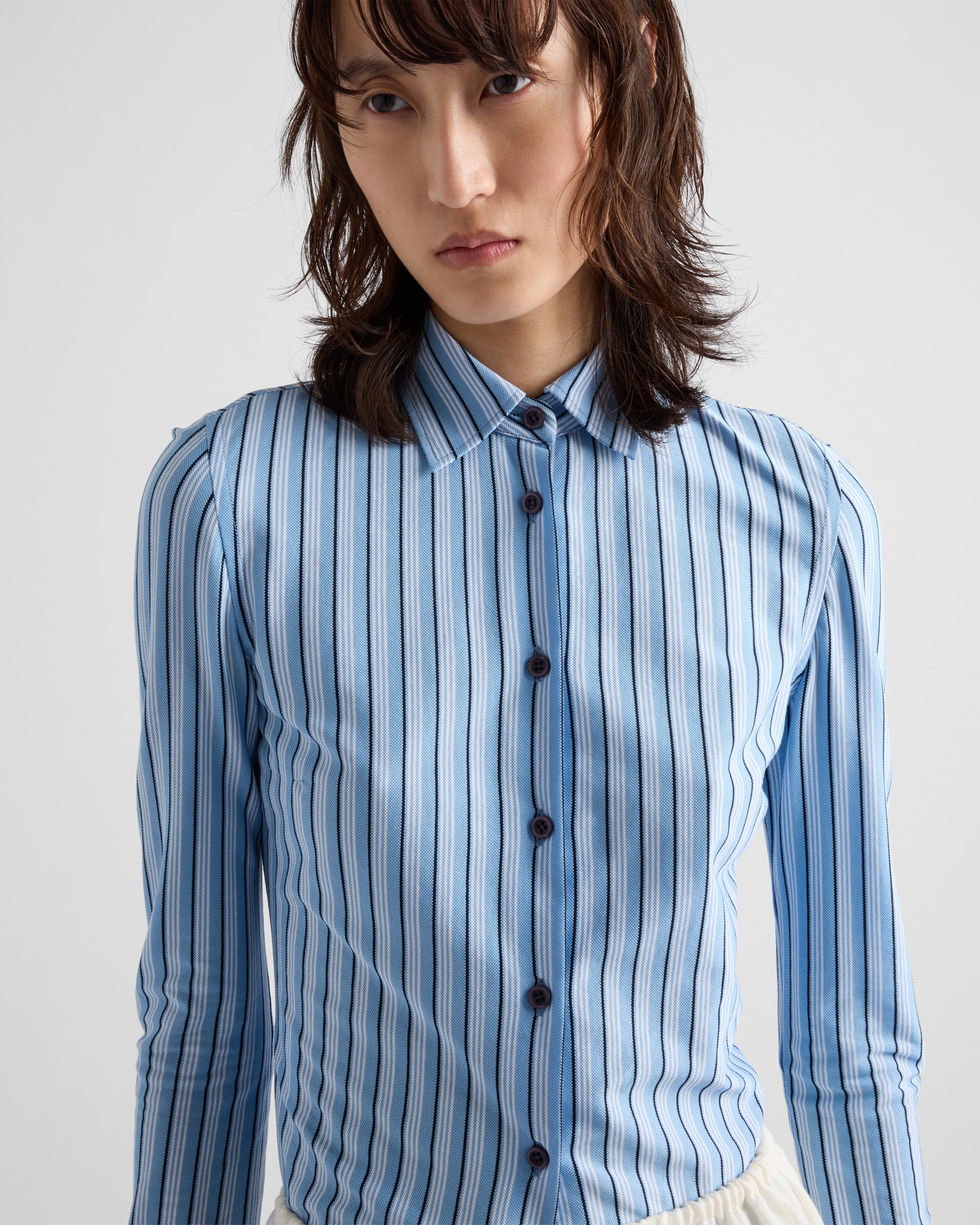 Striped piqué shirt - 4
