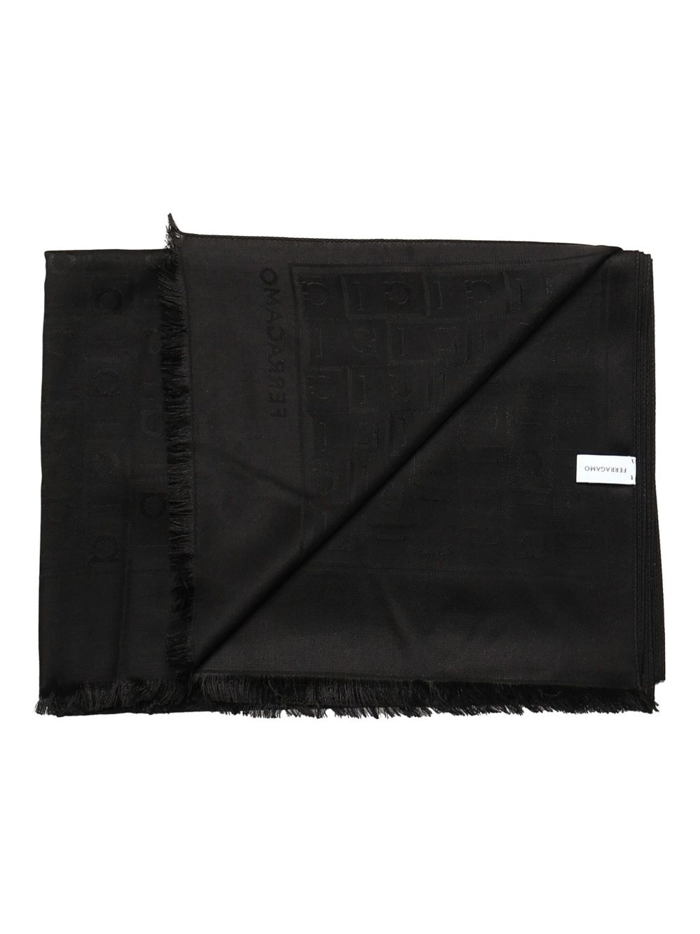 Gancini-pattern fringed scarf - 2