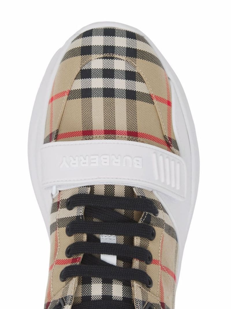 Vintage Check-pattern touch-strap sneakers - 4