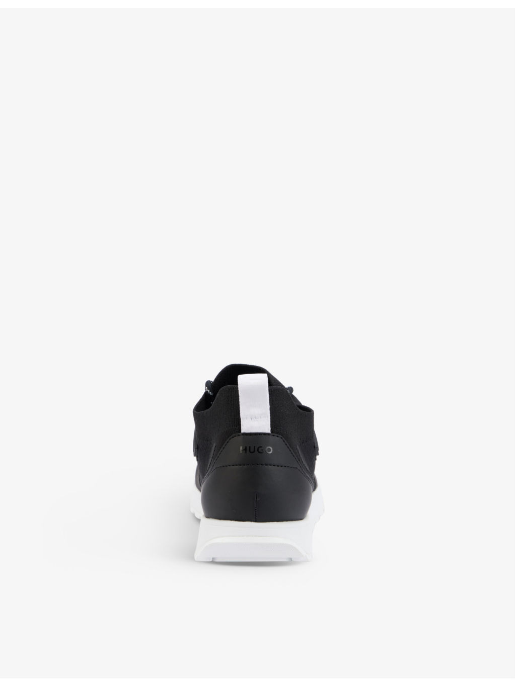 Panelled embossed-branding faux-leather running trainers - 4