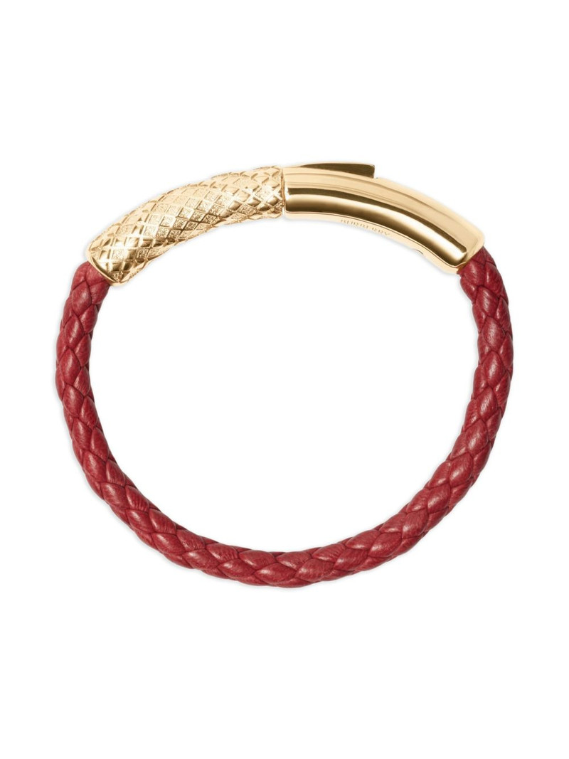 Check leather bracelet 1